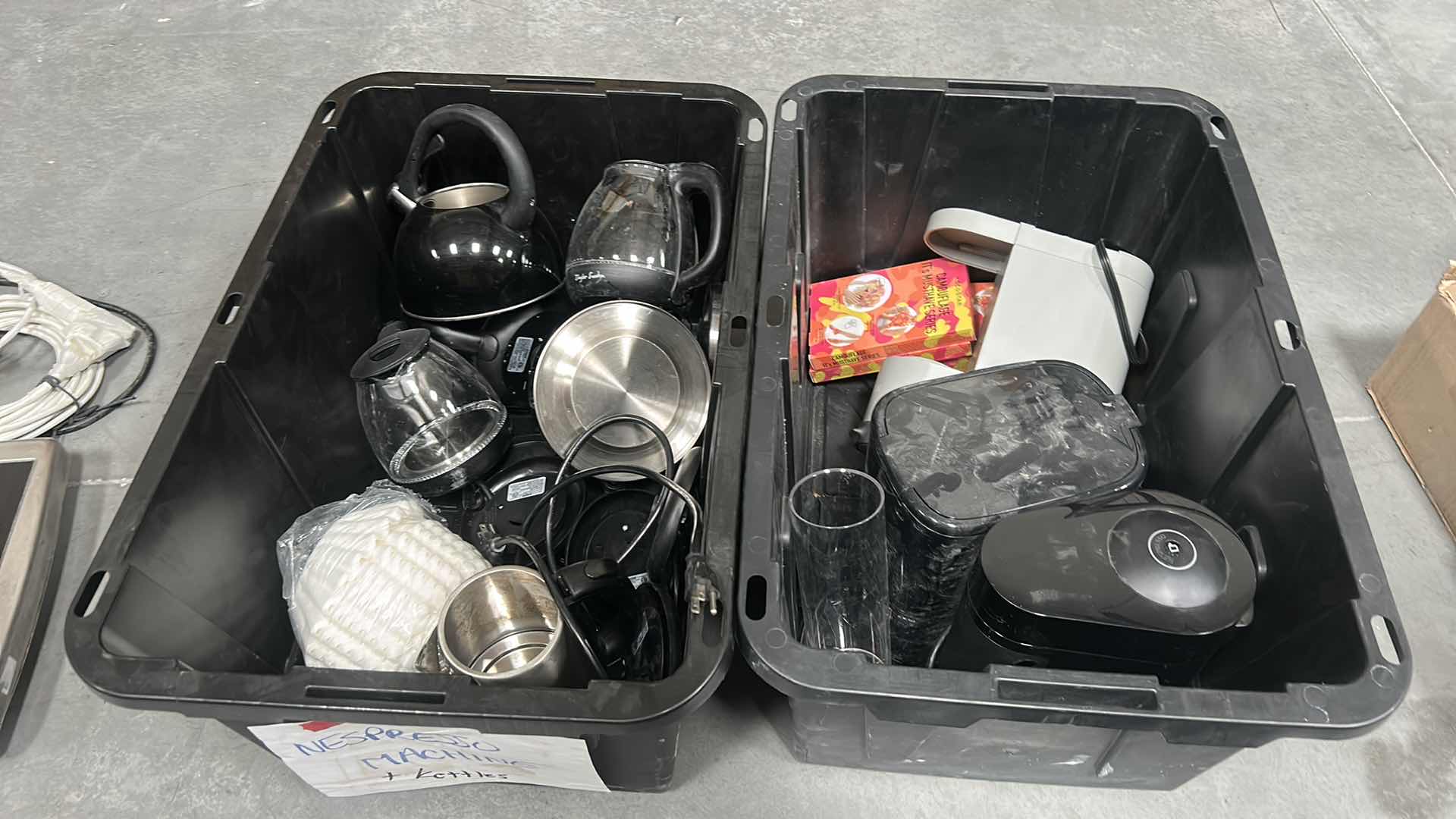 Photo 1 of 2 TOTES OF COFFEE POTS AND COFFEE MAKERS