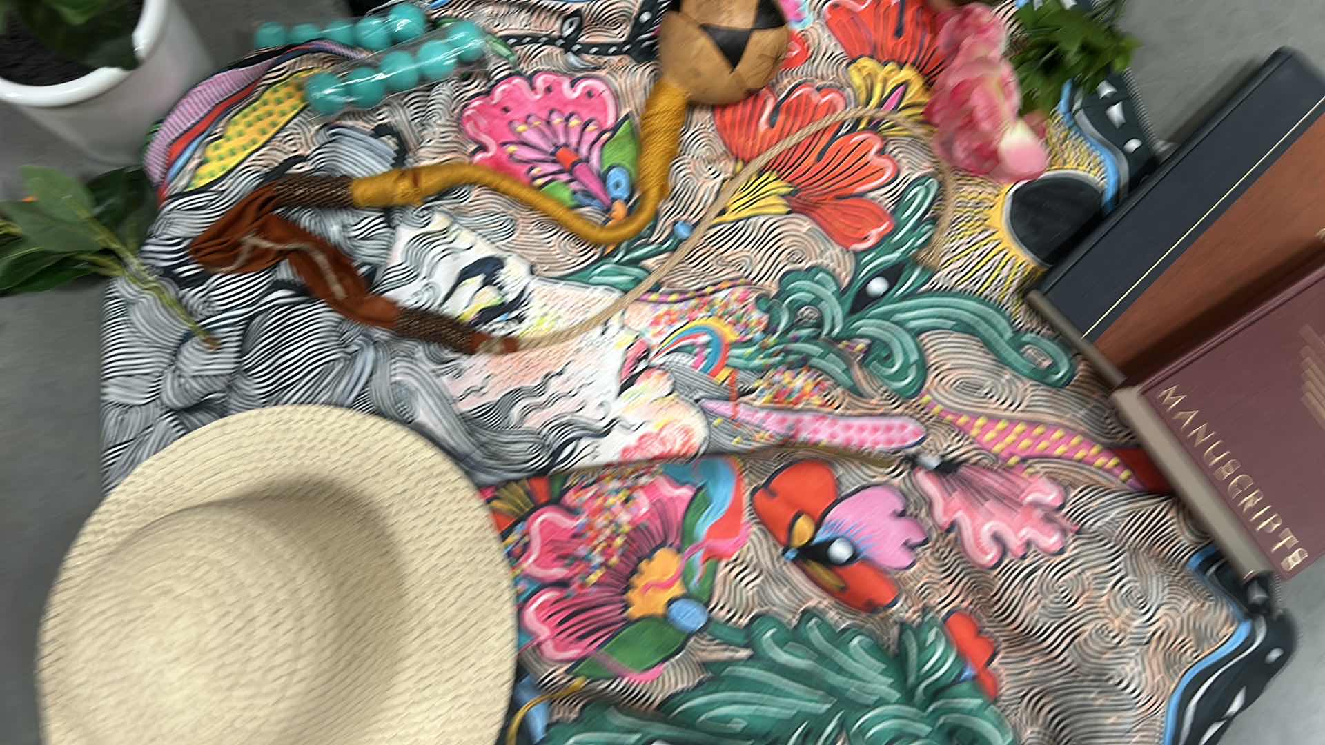 Photo 1 of MISC HIPPIE ASSORTMENT BOOKS, GAMES, THROW, LEMON TREE AND MORE