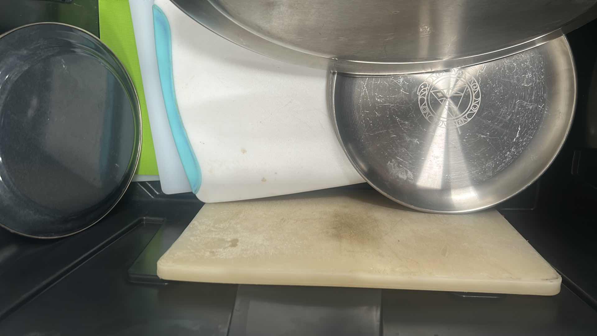 Photo 1 of CONTENTS OF CONTAINER SILVER SERVING TRAYS CUTTING BOARDS