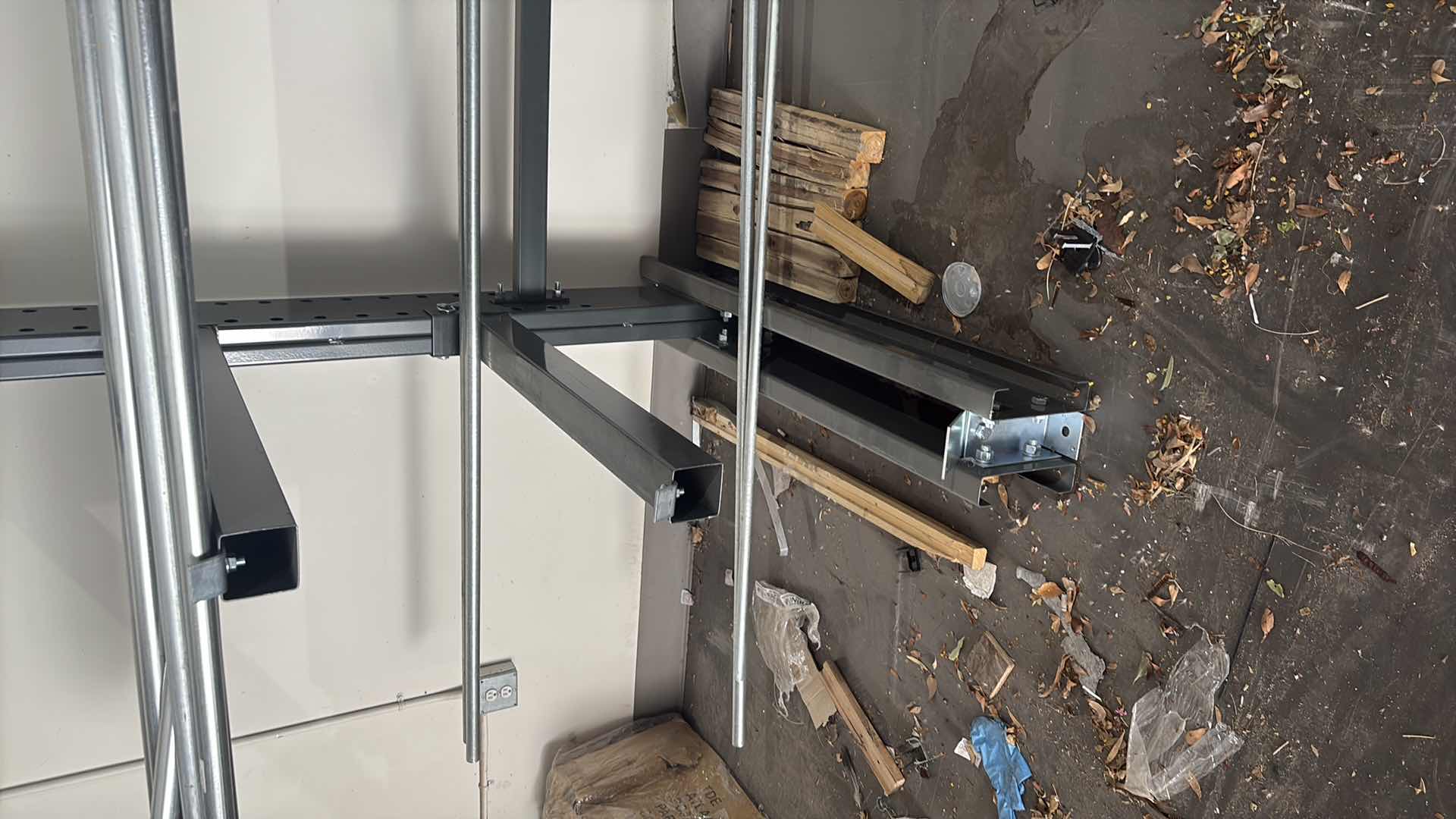 Photo 1 of ADJUSTABLE COMMERCIAL PIPE RACK  W75" H85" (CONTENTS NOT INCLUDED) 