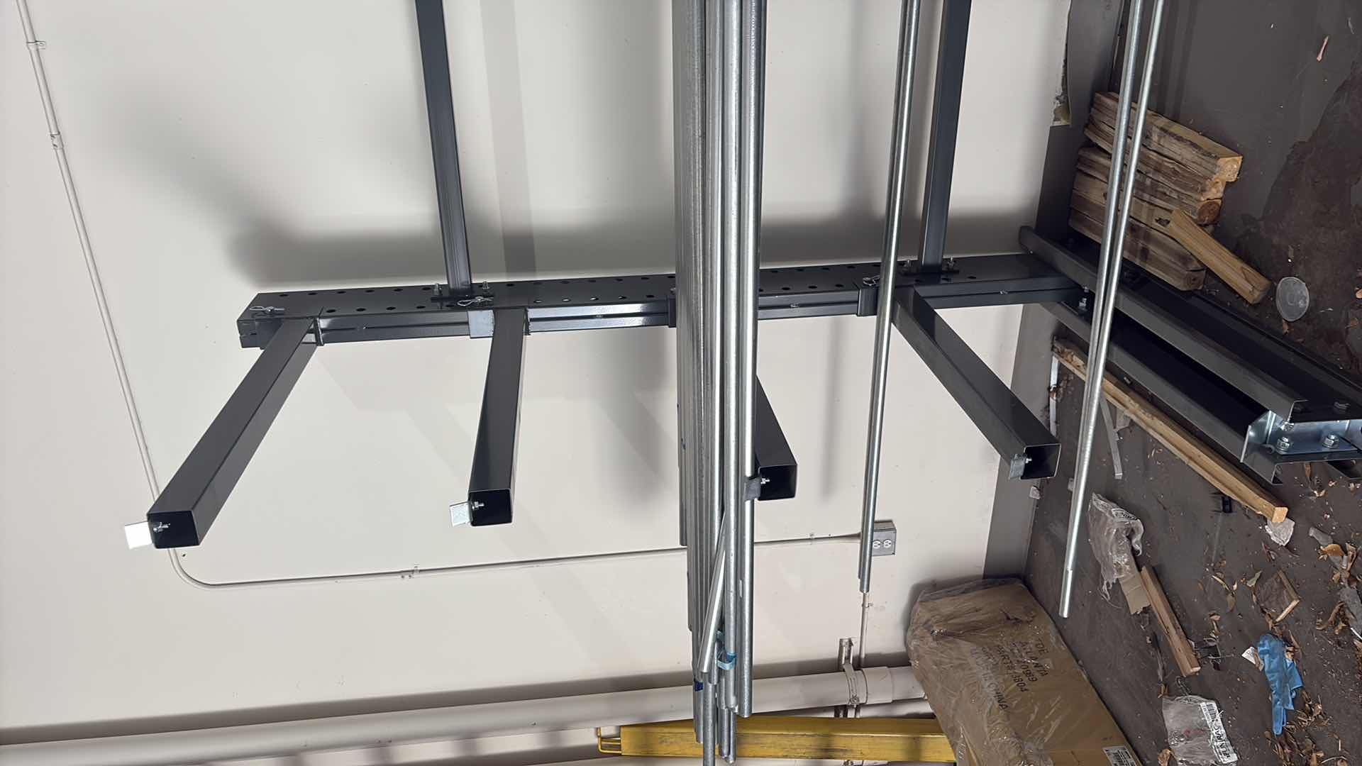 Photo 1 of ADJUSTABLE COMMERCIAL PIPE RACK  W75" H85" (CONTENTS NOT INCLUDED) 