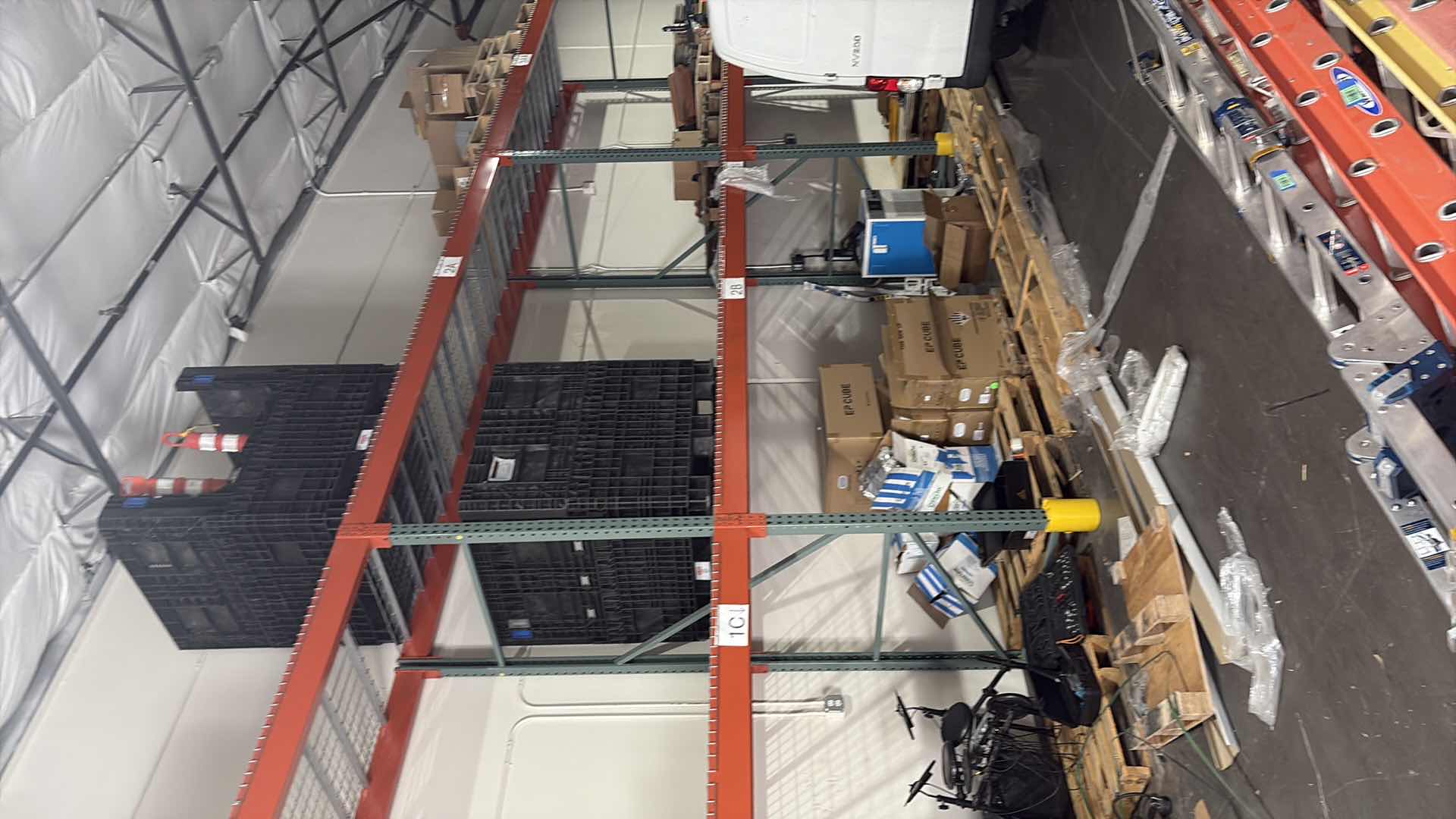 Photo 1 of COMMERCIAL STORAGE RACKS HEAVY DUTY 3 SECTION CONTENTS NOT INCLUDED 36FT” X  4FT” X 12FT”H