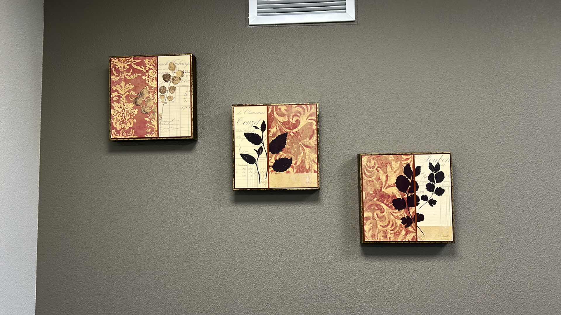 Photo 1 of 3- WALL DECOR LEAF ARTWORK 12” x 12”