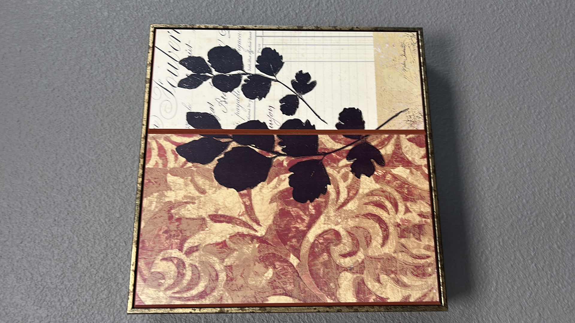 Photo 1 of 3- WALL DECOR LEAF ARTWORK 12” x 12”