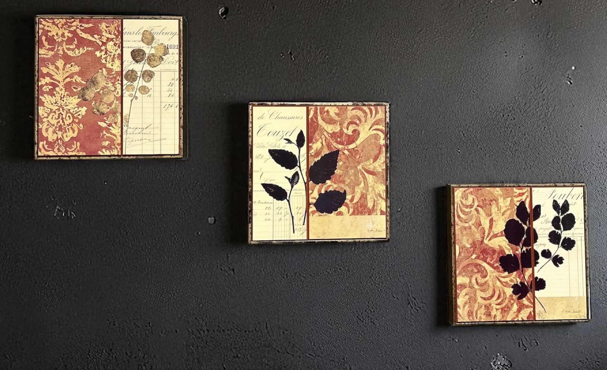 Photo 1 of 3- WALL DECOR LEAF ARTWORK 12” x 12”