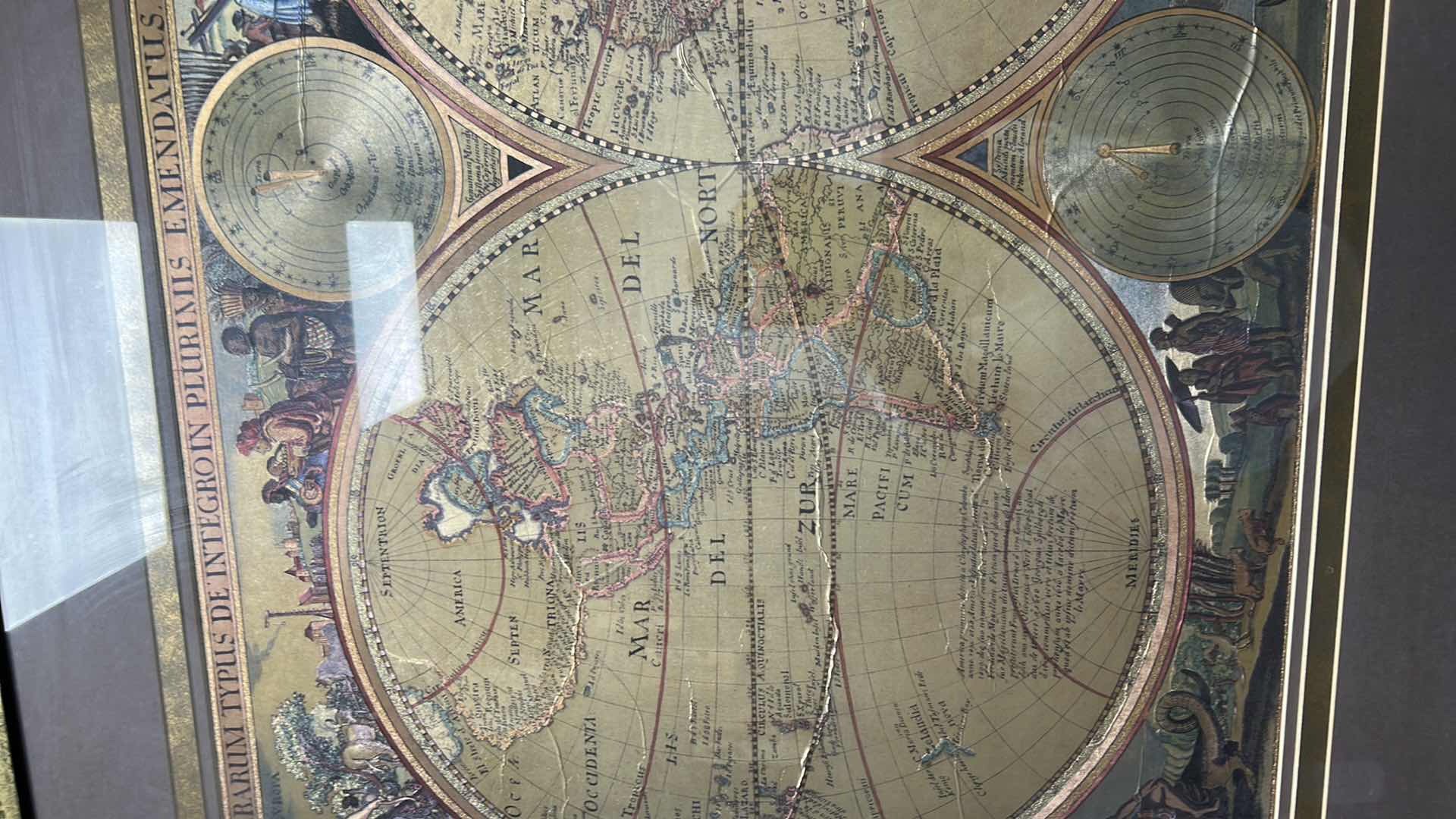 Photo 1 of FRAMED WORLD MAP ARTWORK 42“ x H32“