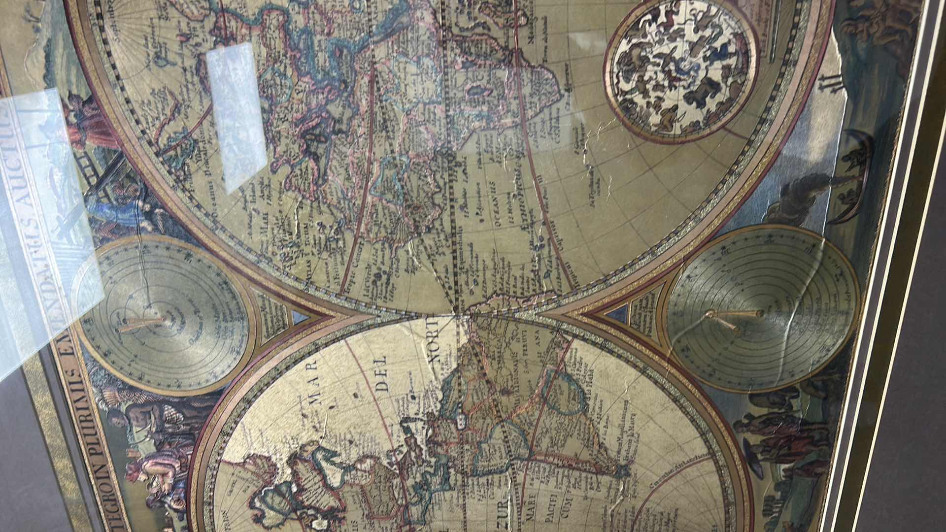 Photo 1 of FRAMED WORLD MAP ARTWORK 42“ x H32“