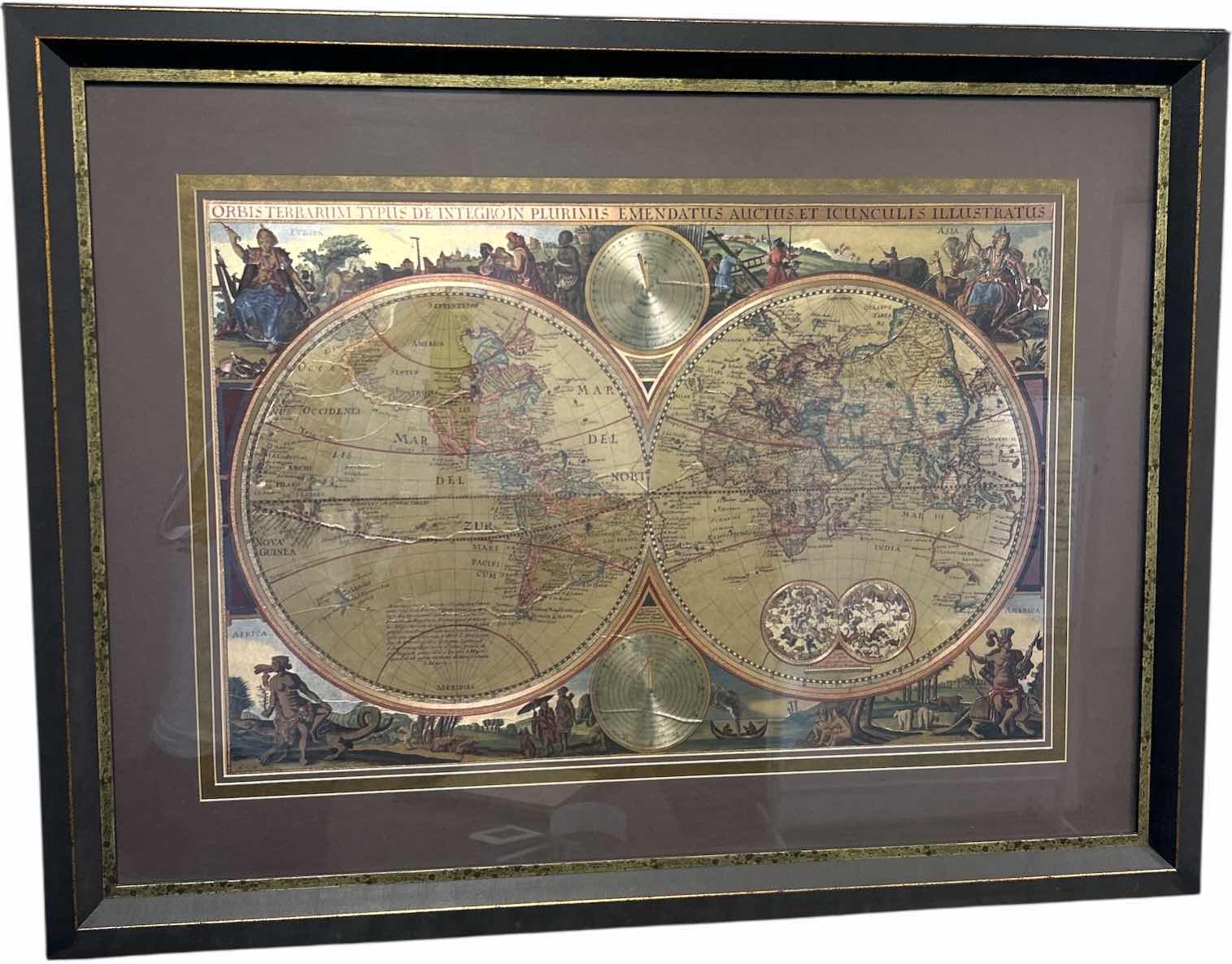 Photo 1 of FRAMED WORLD MAP ARTWORK 42“ x H32“
