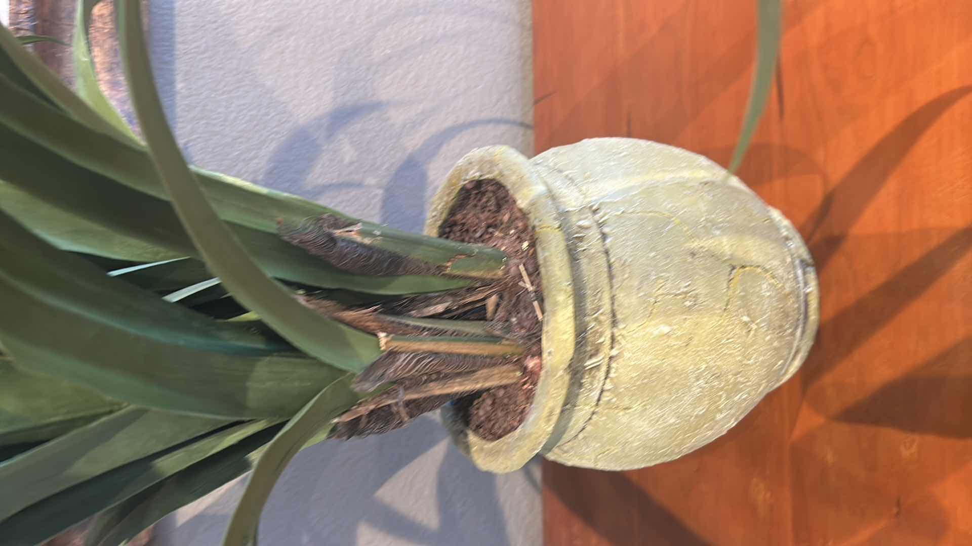 Photo 1 of FAUX PLANT IN RESIN GREEN POT H 29"