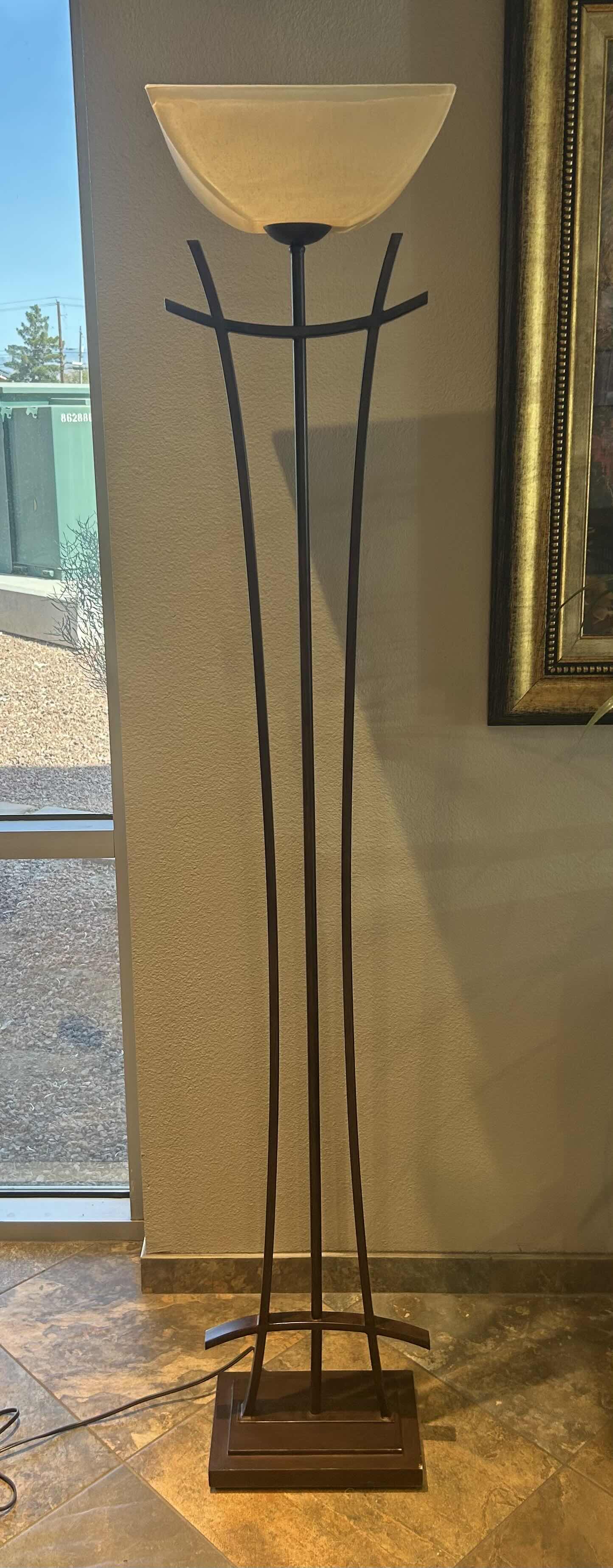 Photo 1 of METAL FLOOR LAMP W TULIP SHADE H 6 FT