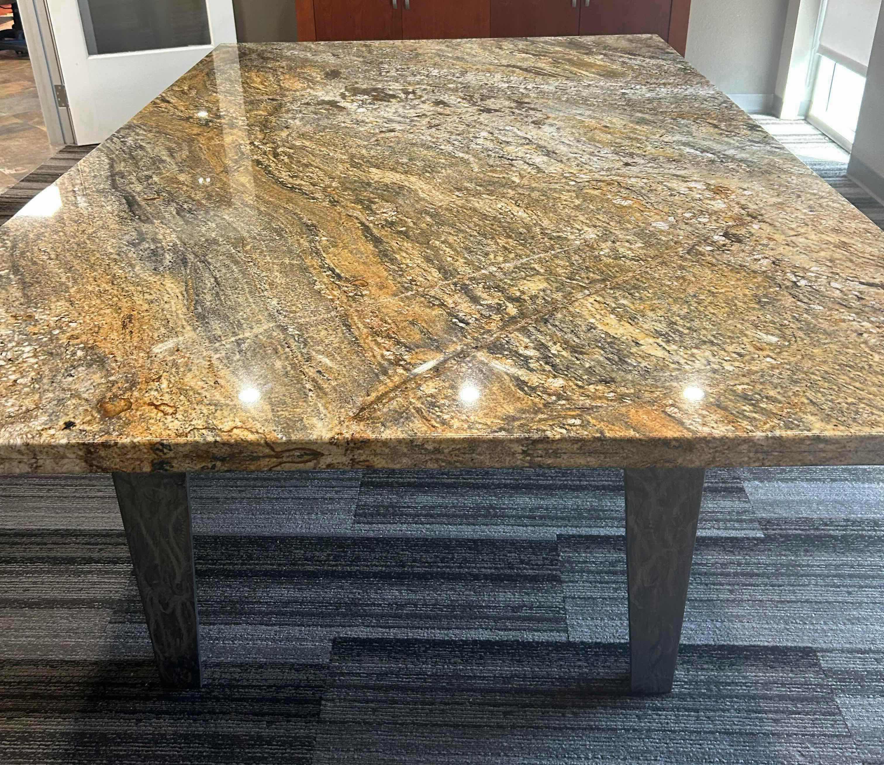 Photo 1 of GRANITE TOP CONFERENCE TABLE W ORNATE LEGS 96" X 61" H 33"
