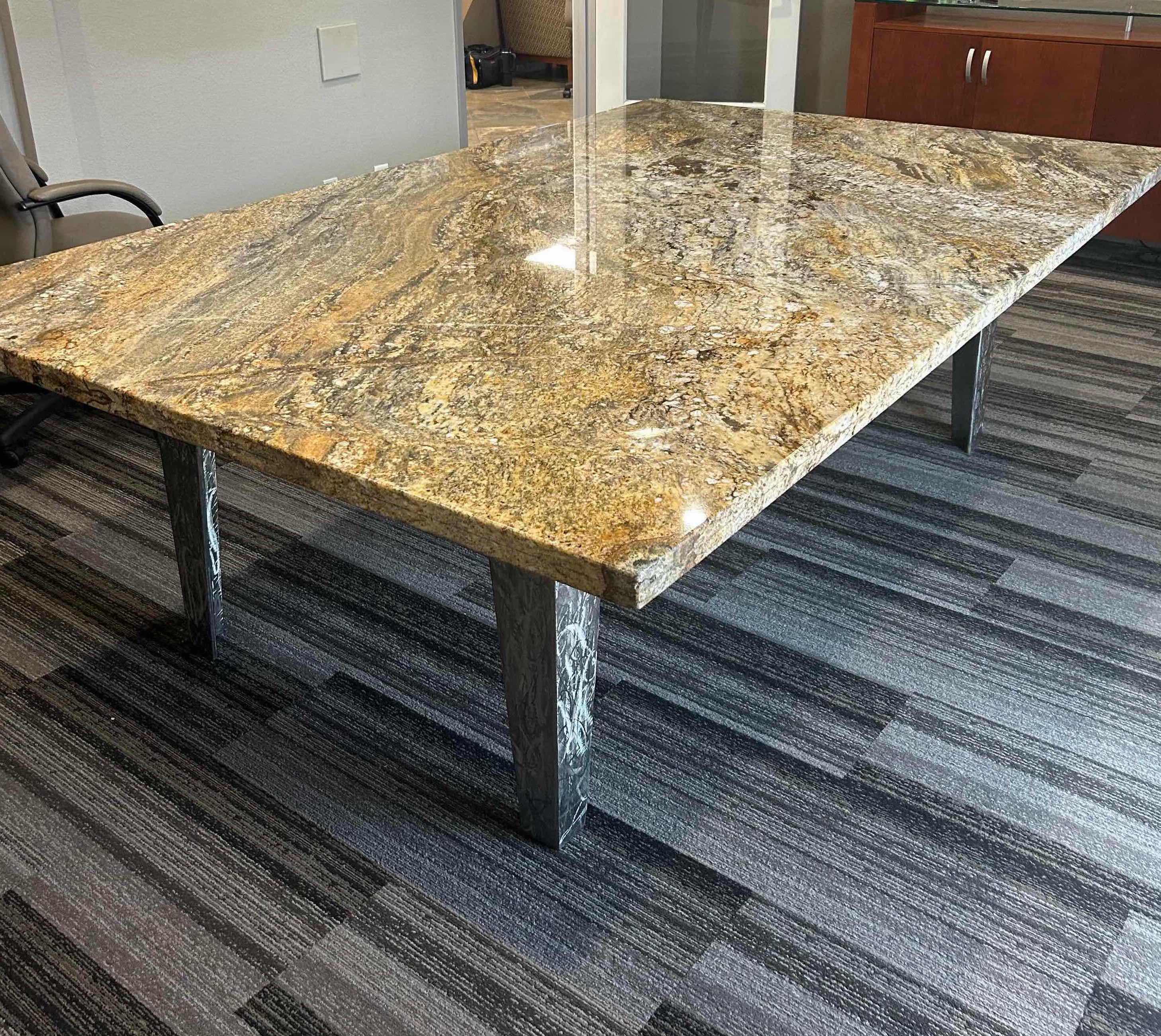 Photo 1 of GRANITE TOP CONFERENCE TABLE W ORNATE LEGS 96" X 61" H 33"