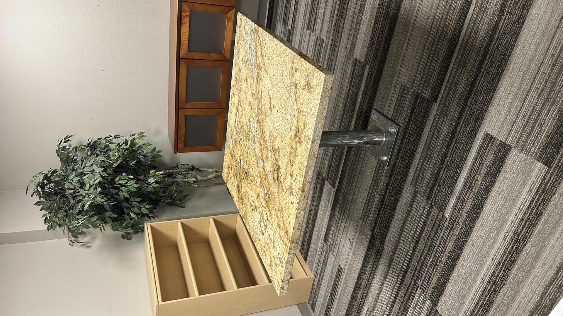 Photo 1 of METAL BASE GRANITE TOP TABLE 42“ x 42“ x H30 1/2“