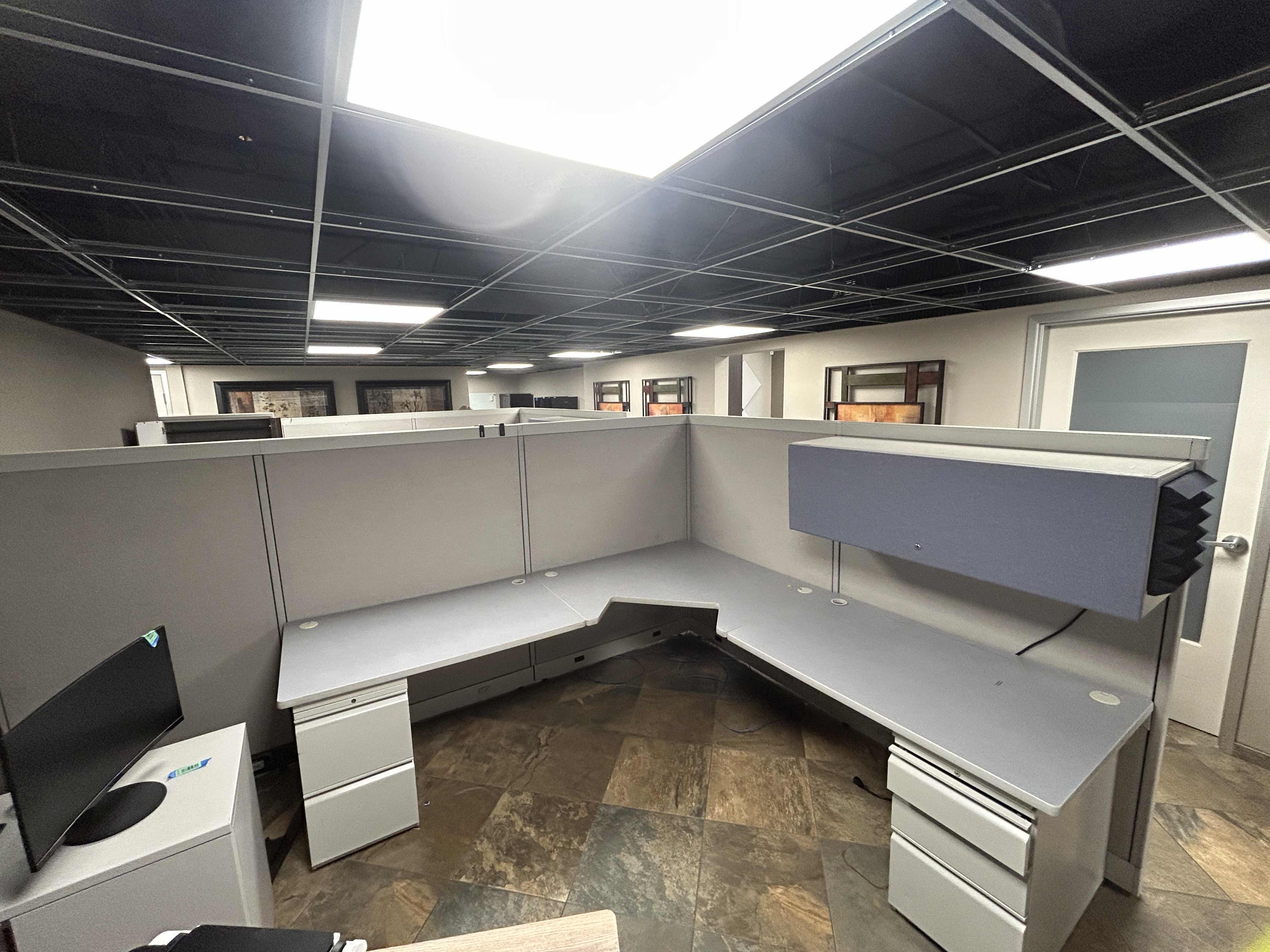 Photo 1 of CUBICLE WORKSTATION W DESK & FILE CABINETS (PANEL SIZES 4’ X 64”)

