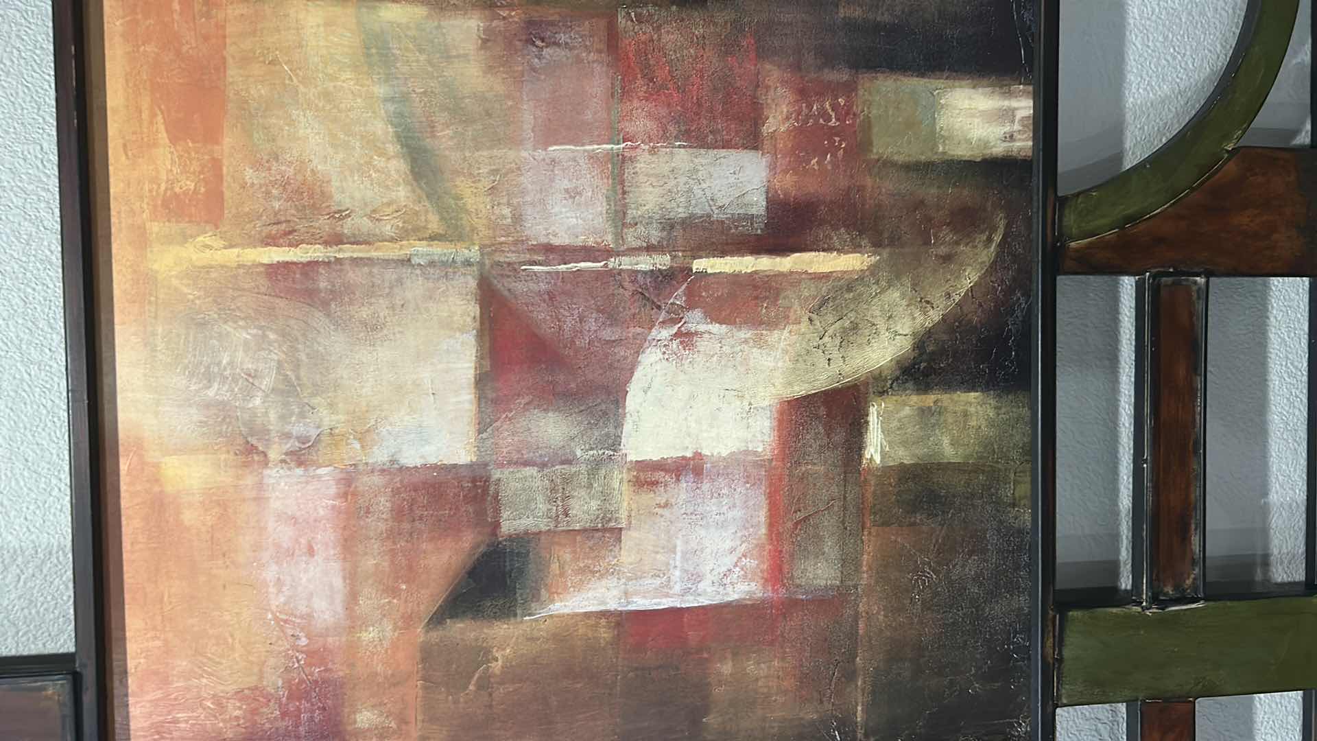 Photo 1 of METAL FRAMED CONTEMPORAY ARTWORK 35" X 48"