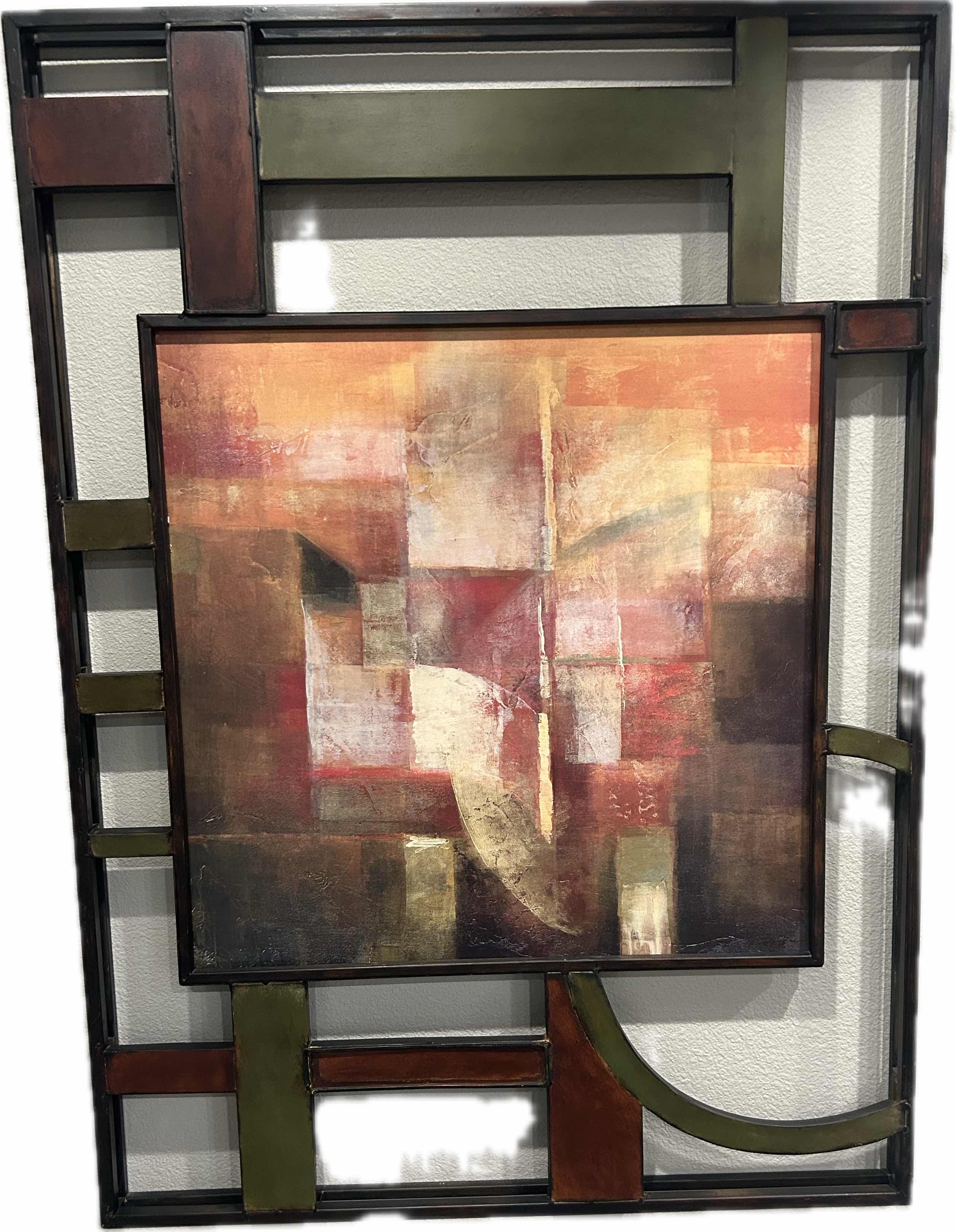 Photo 1 of METAL FRAMED CONTEMPORARY ART ARTWORK 35" X 48"