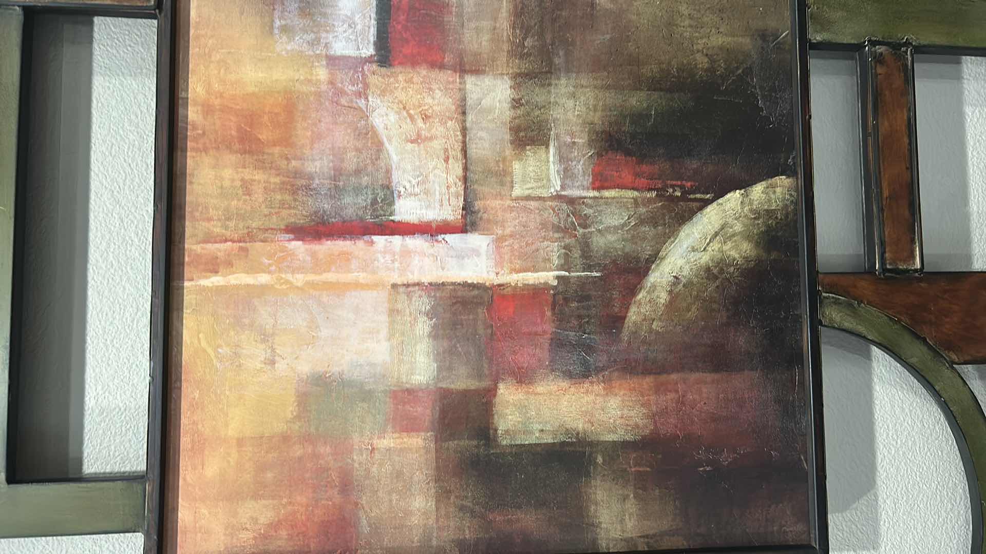 Photo 1 of METAL FRAMED CONTEMPORARY ART ARTWORK 35" X 48"