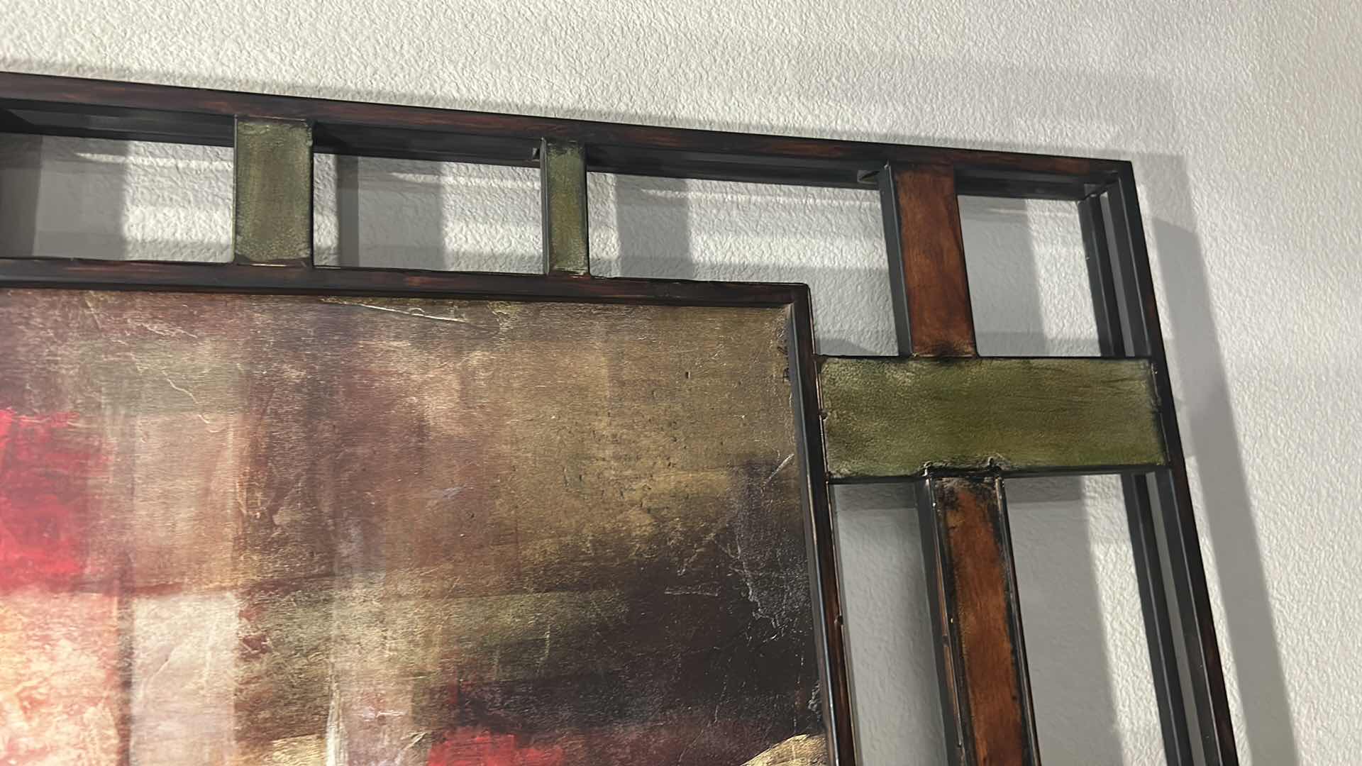 Photo 1 of METAL FRAMED CONTEMPORARY ART ARTWORK 35" X 48"