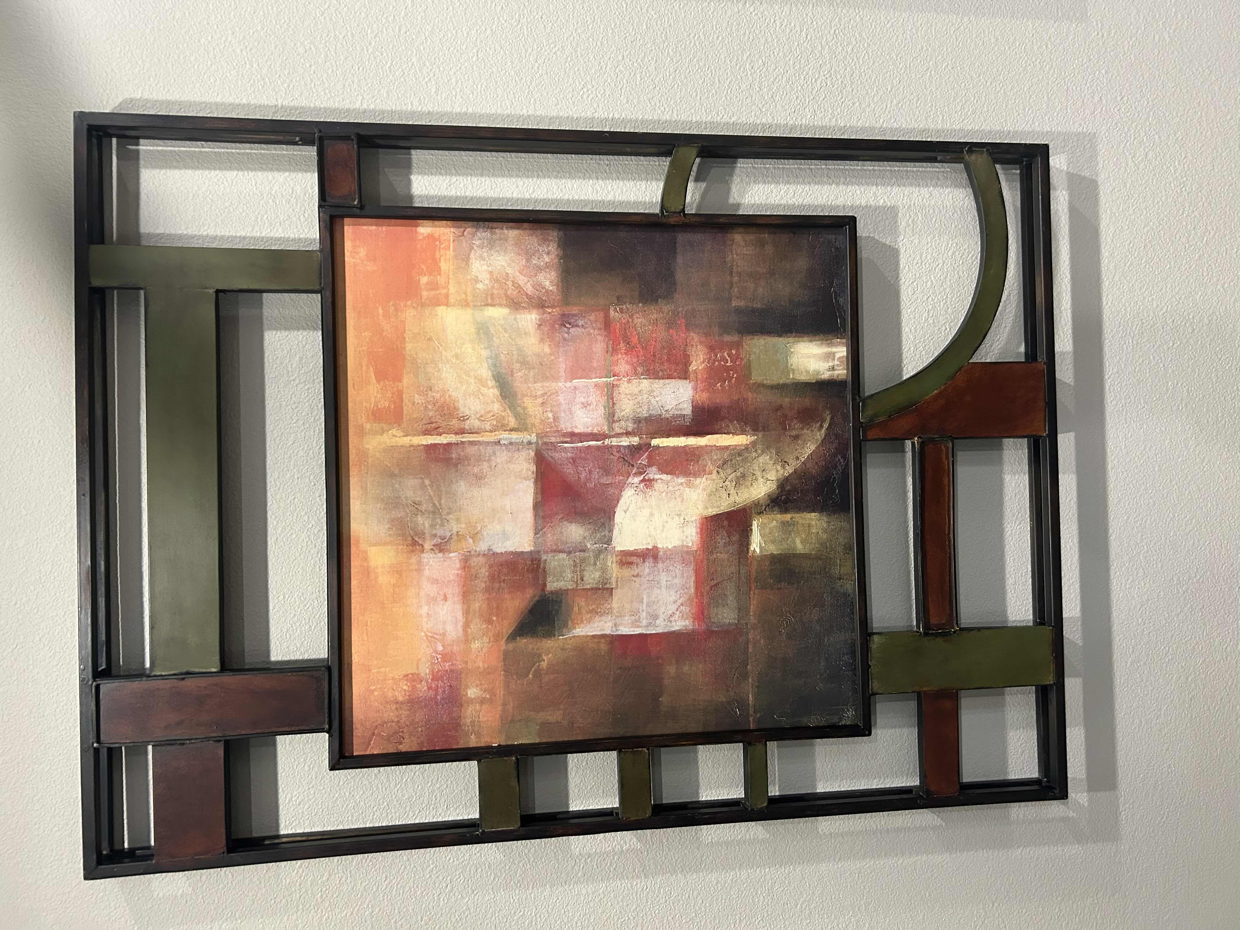 Photo 1 of METAL FRAMED WALL ART ARTWORK 35" X 48"