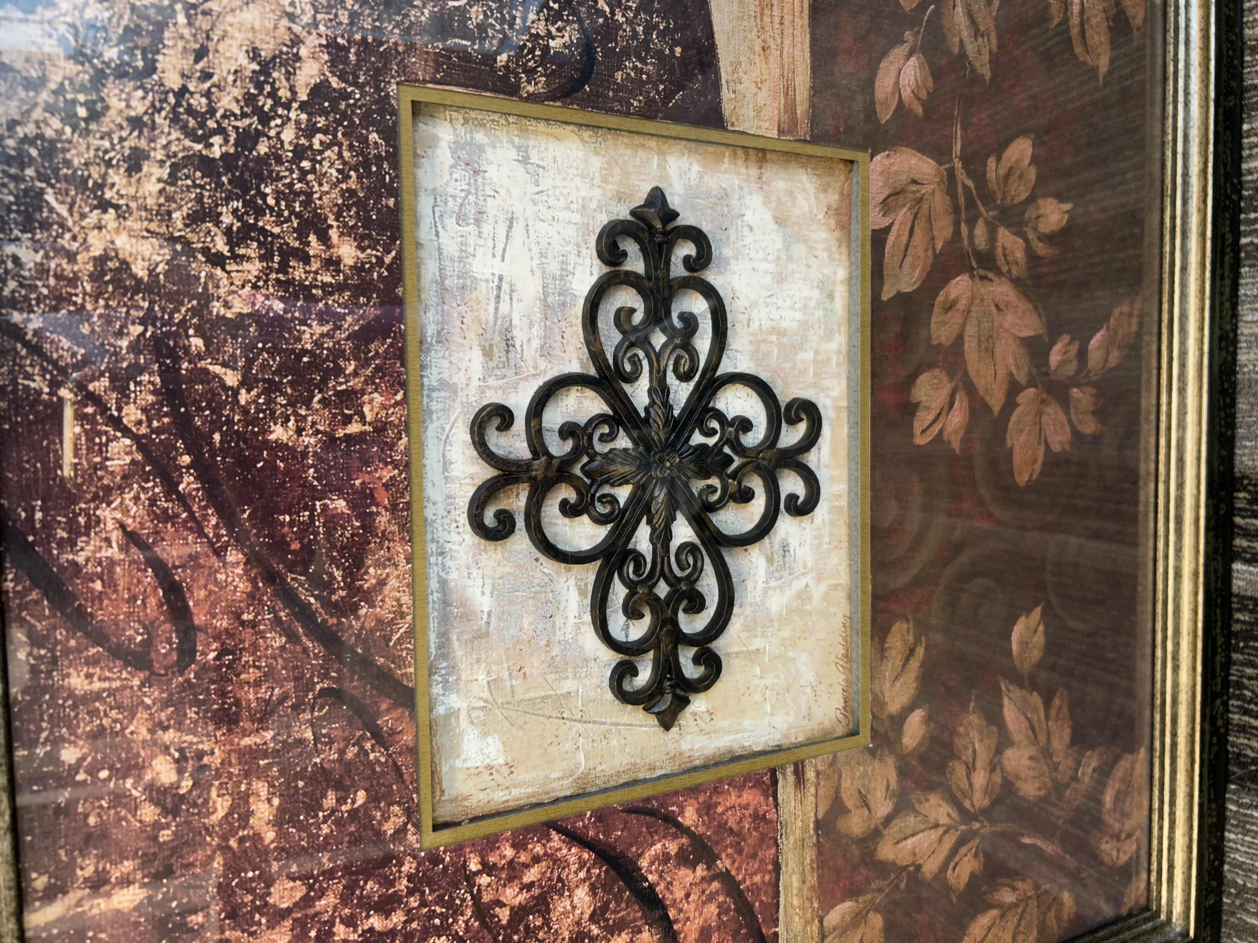 Photo 1 of BLACK FRAMED W METAL DESIGN ARTWORK 30" X 32"