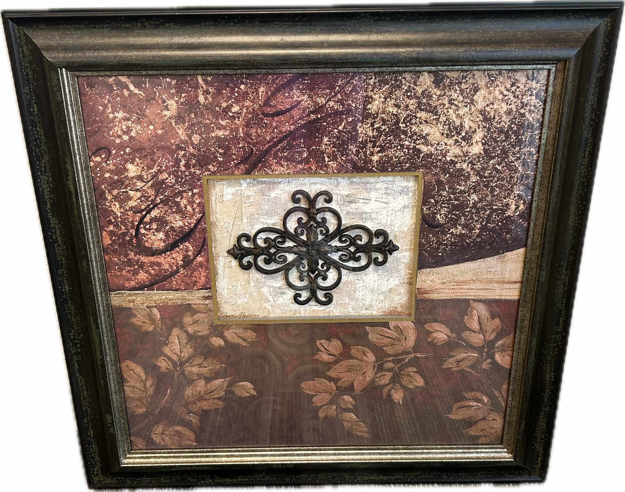 Photo 1 of BLACK FRAMED W METAL DESIGN ARTWORK 30" X 32"