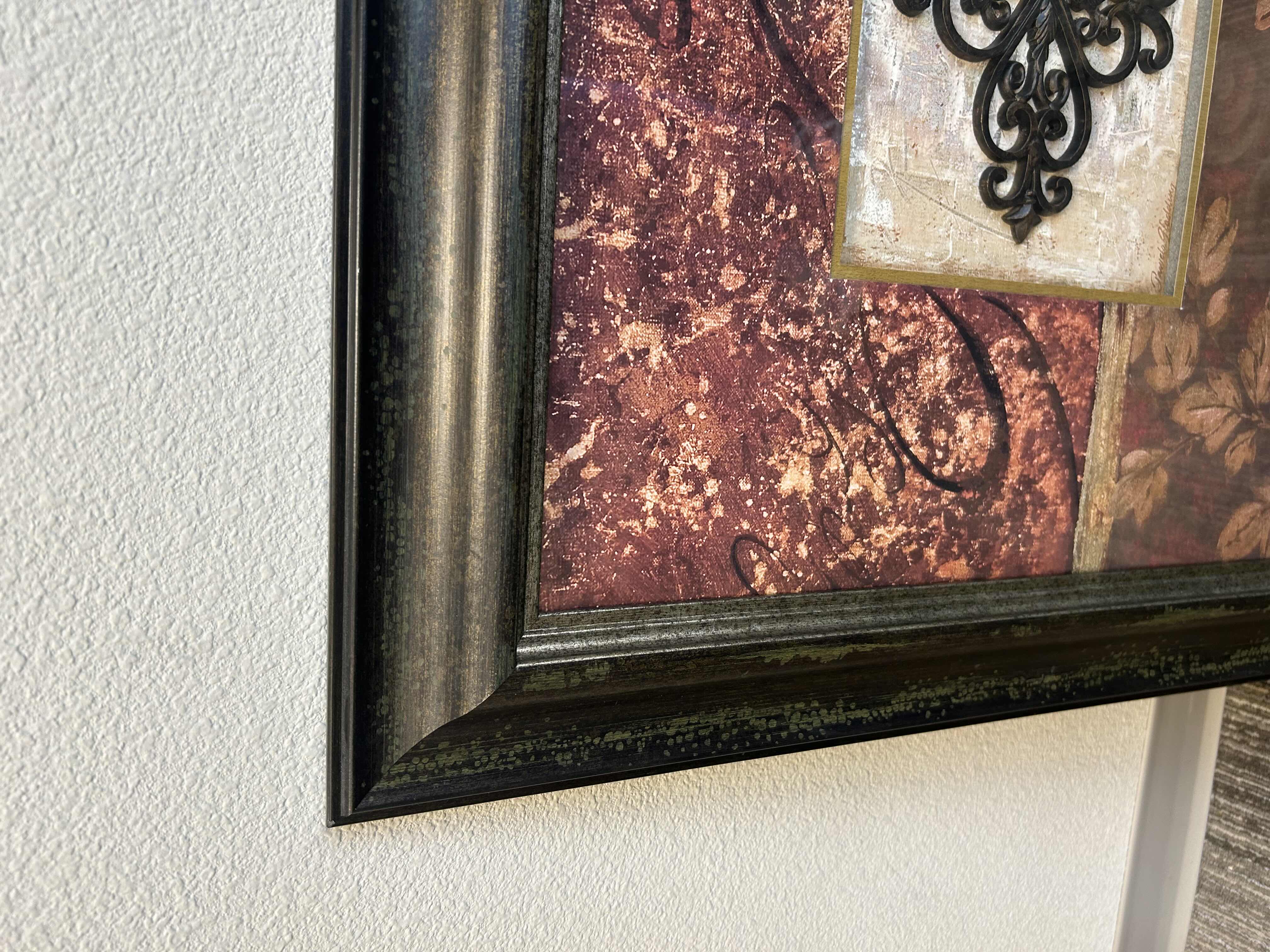 Photo 1 of BLACK FRAMED W METAL DESIGN ARTWORK 30" X 32"