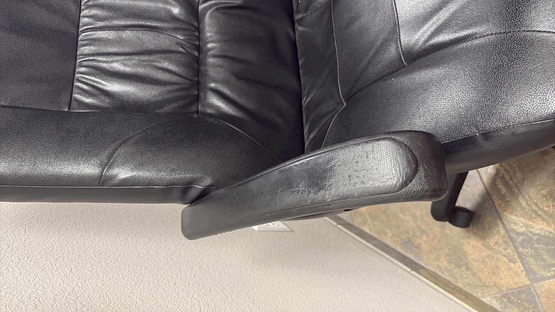 Photo 1 of BLACK FAUX LEATHER EXECUTIVE ROLLING OFFICE CHAIR