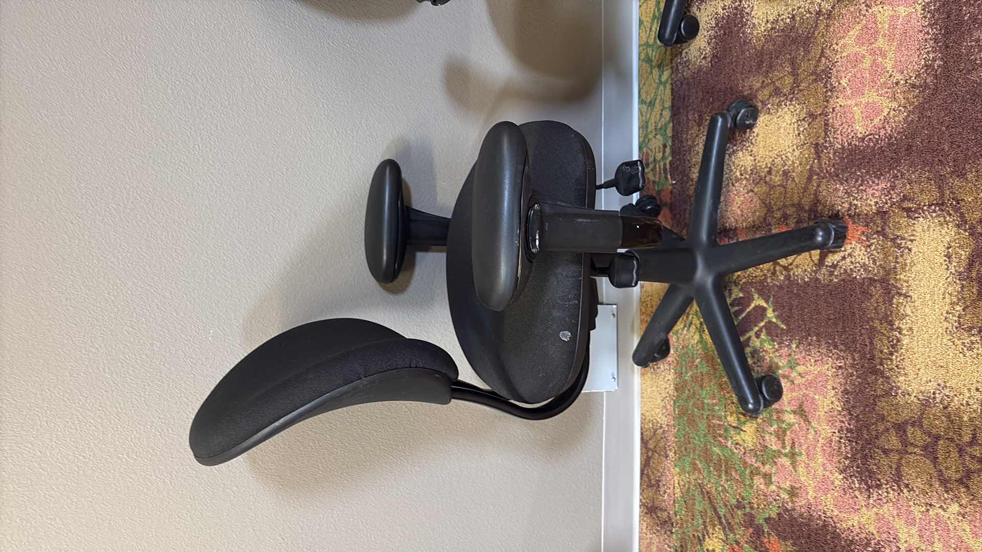 Photo 1 of BLACK ADJUSTABLE ROLLING OFFICE ARM CHAIR