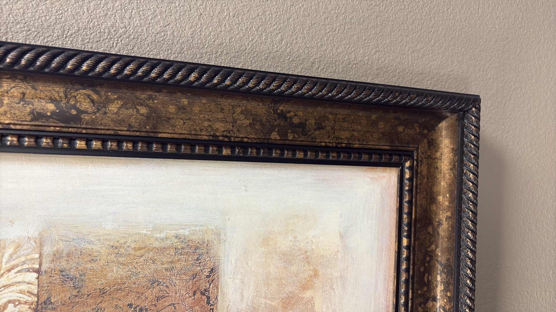 Photo 1 of COPPER BLACK FRAMED ART PRINT  “ABSTRACT COLLEGE II “ BY JONATHAN PARSONS 44”X57”H MSRP $499