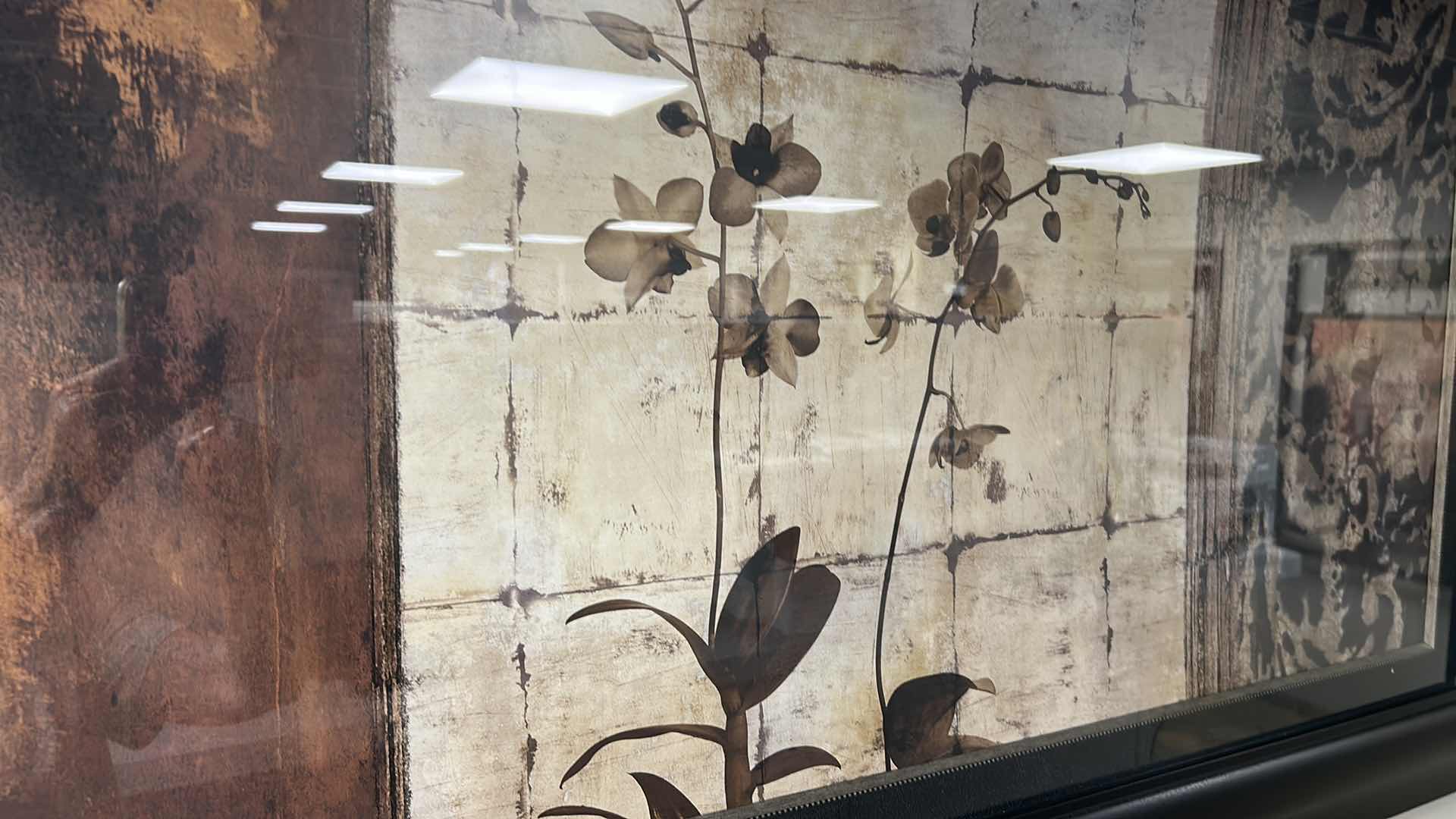 Photo 1 of BLACK FRAMED BOTANICAL ART  DESIGN ARTWORK 48" X 26"