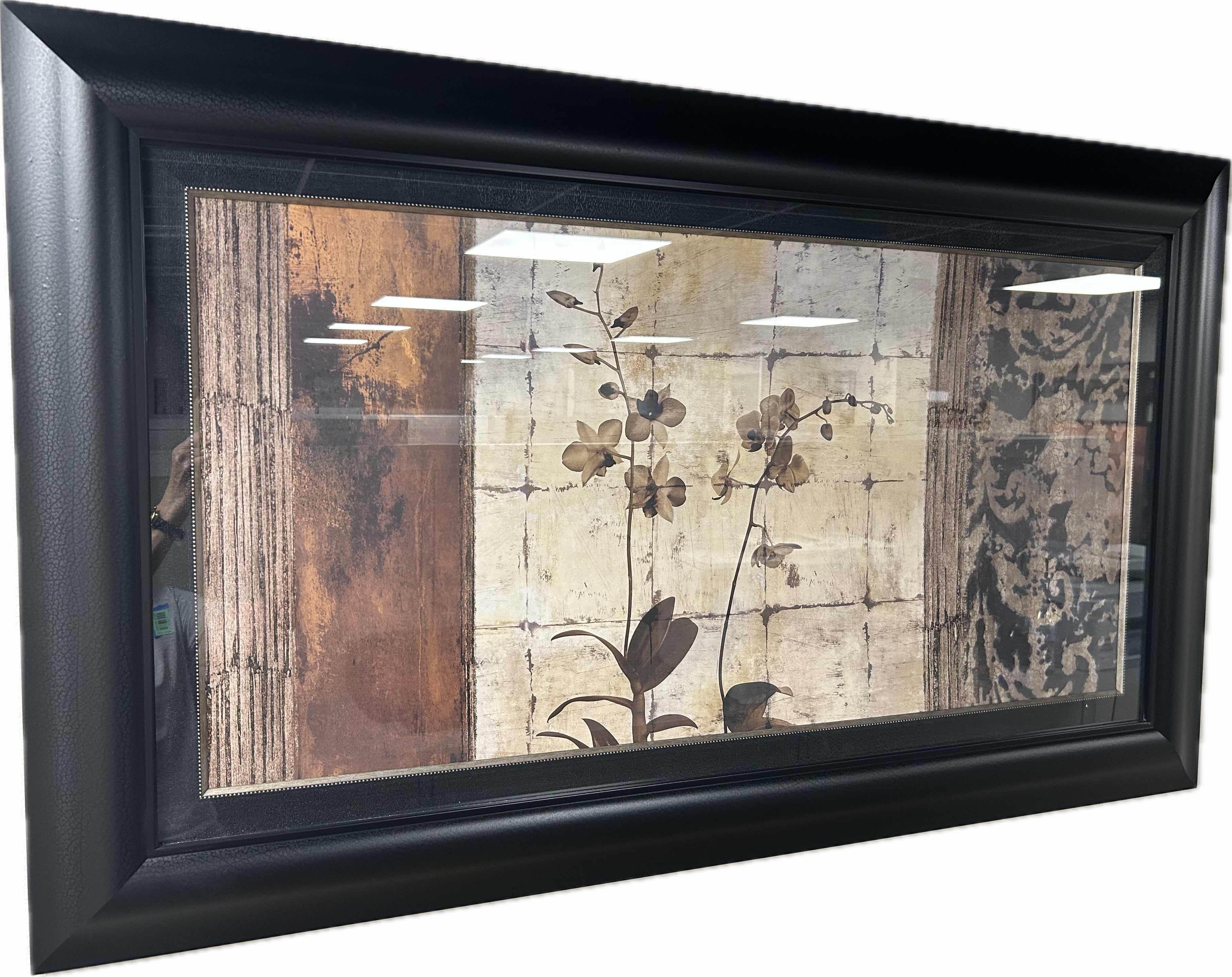 Photo 1 of BLACK FRAMED BOTANICAL ART  DESIGN ARTWORK 48" X 26"