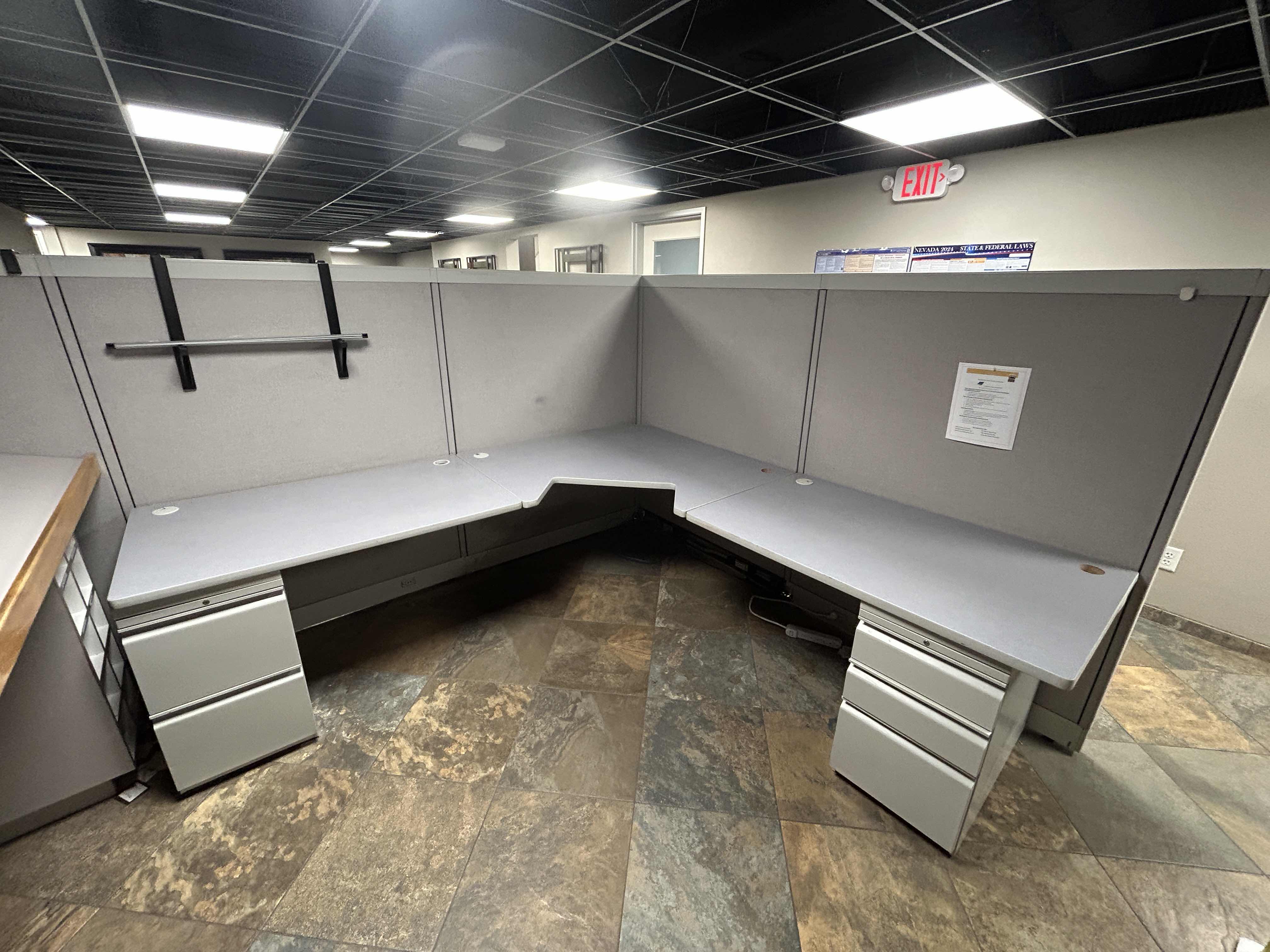 Photo 1 of CUBICLE WORK STATION W DESK & FILE CABINET (PANEL SIZE 4’ X 64”)
