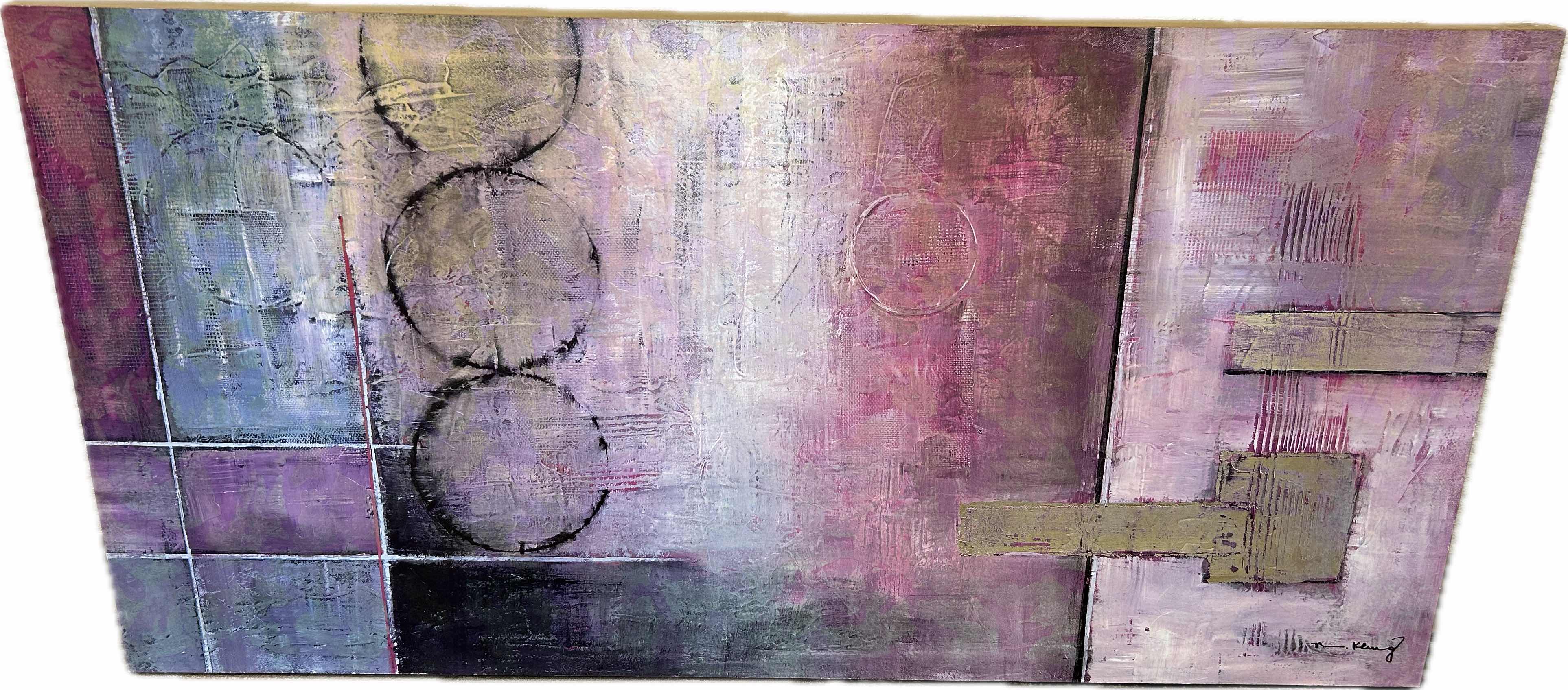 Photo 1 of UNFRAMED CONTEMPORARY ABSTRACT ART  ARTWORK 54" X 28"