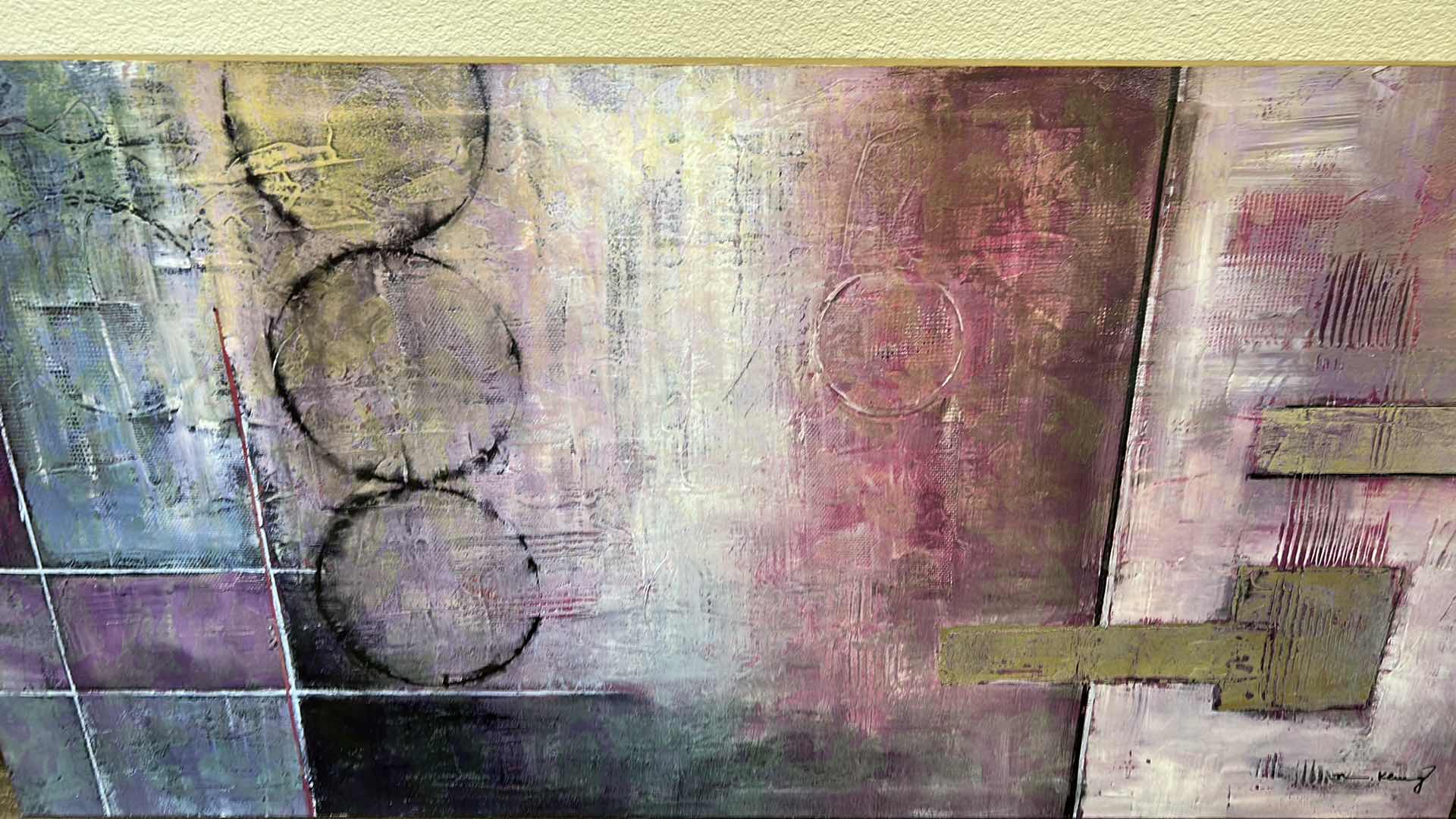 Photo 1 of UNFRAMED CONTEMPORARY ABSTRACT ART  ARTWORK 54" X 28"