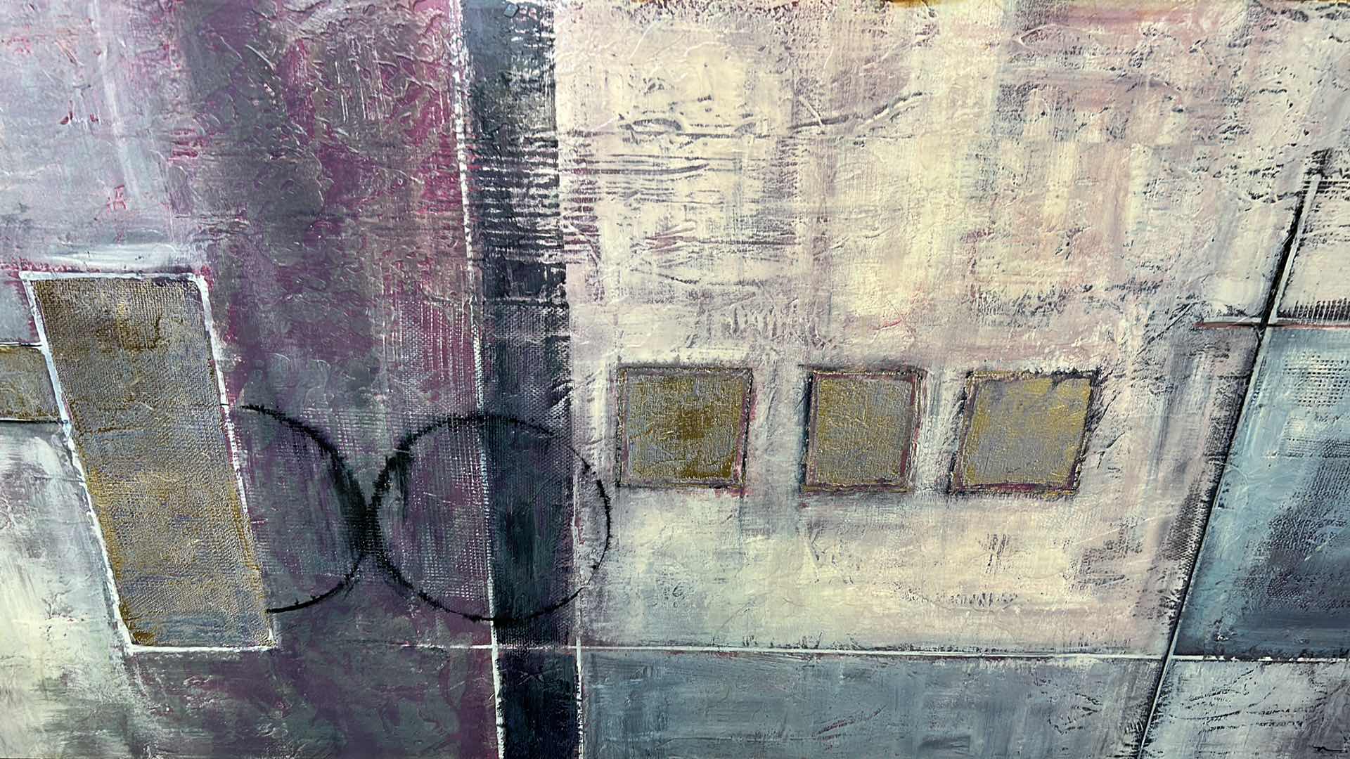 Photo 1 of UNFRAMED CONTEMPORARY ABSTRACT  ARTWORK 54" X 28"