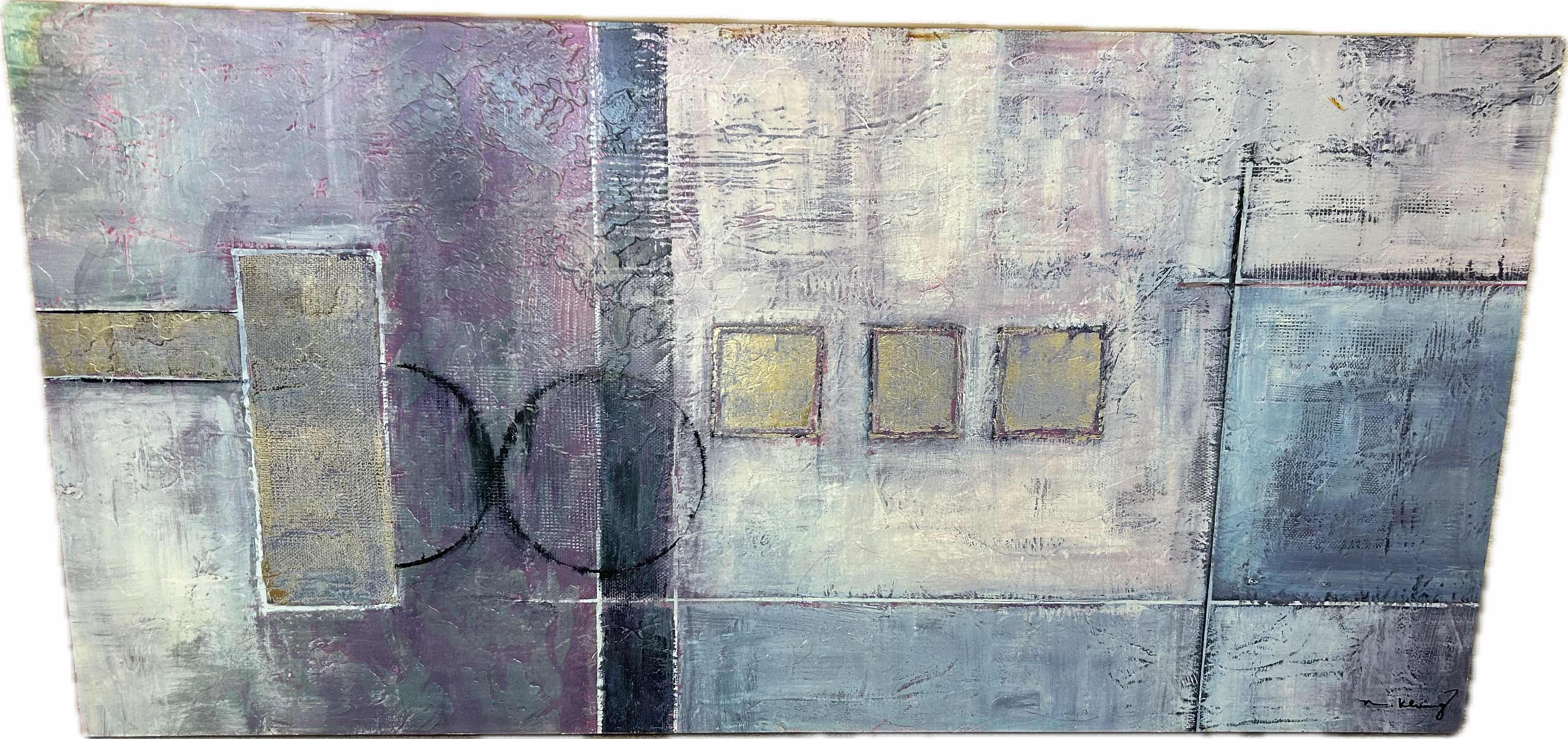 Photo 1 of UNFRAMED CONTEMPORARY ABSTRACT  ARTWORK 54" X 28"