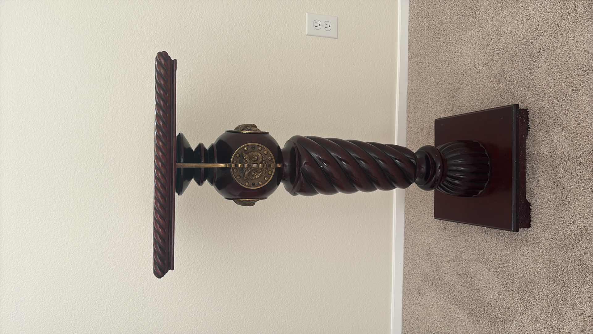Photo 1 of ANTIQUE VICTORIAN MAHOGANY PEDESTAL STAND WITH CAST DECORATION OF OWLS 1890 17”X13” H37"