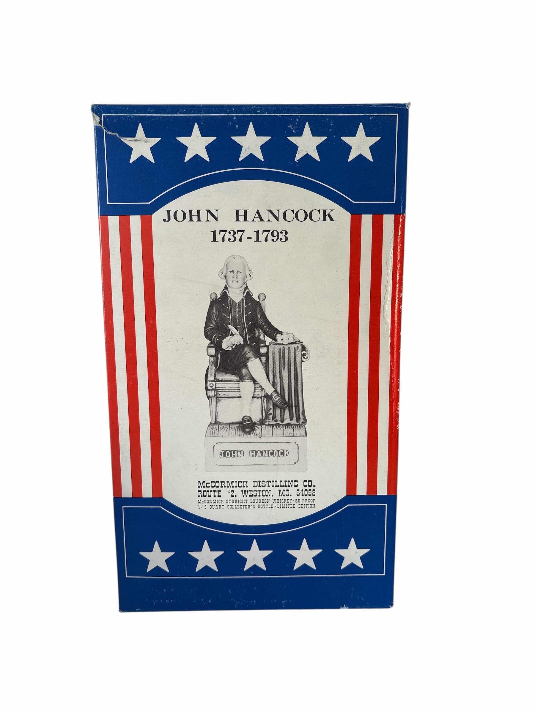 Photo 1 of MCCORMICK BOURBON  “JOHN HANCOCK”PORCELAIN DECANTER (EMPTY)