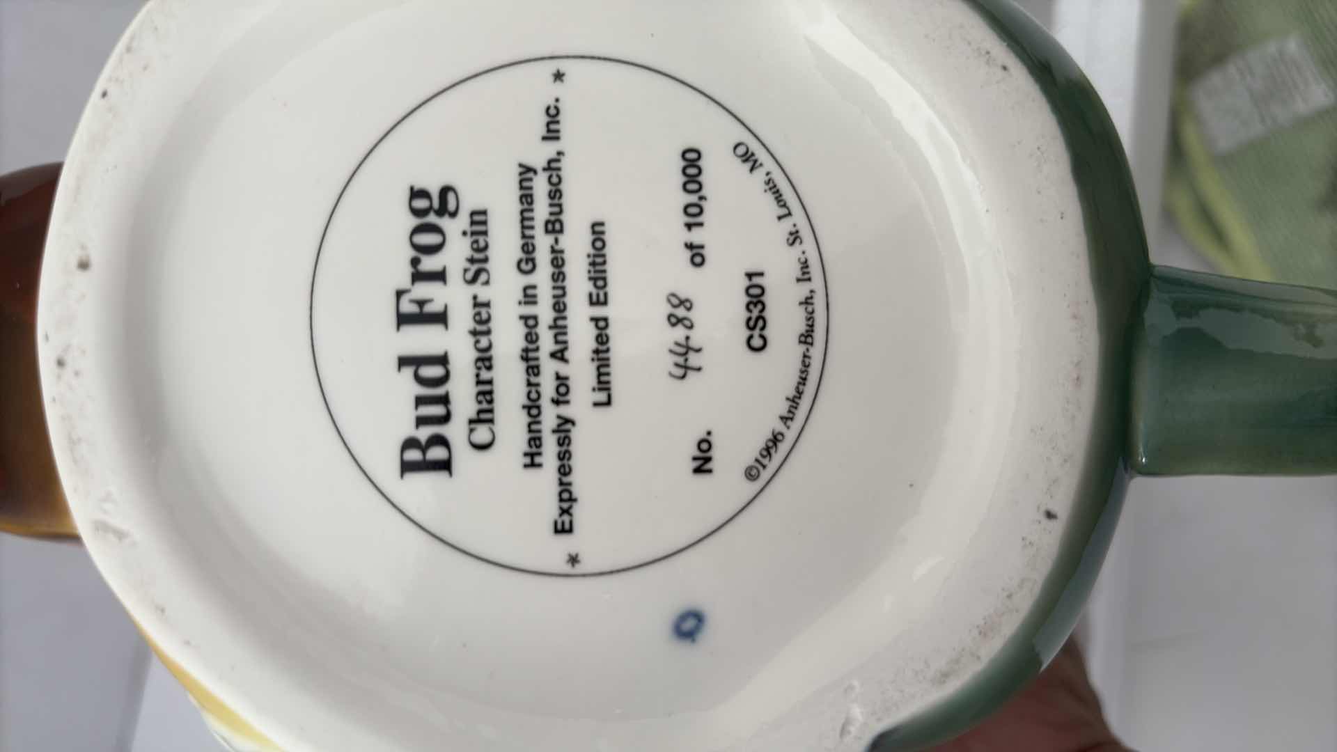 Photo 1 of BUDWEISER FROG CHARACTER STEIN