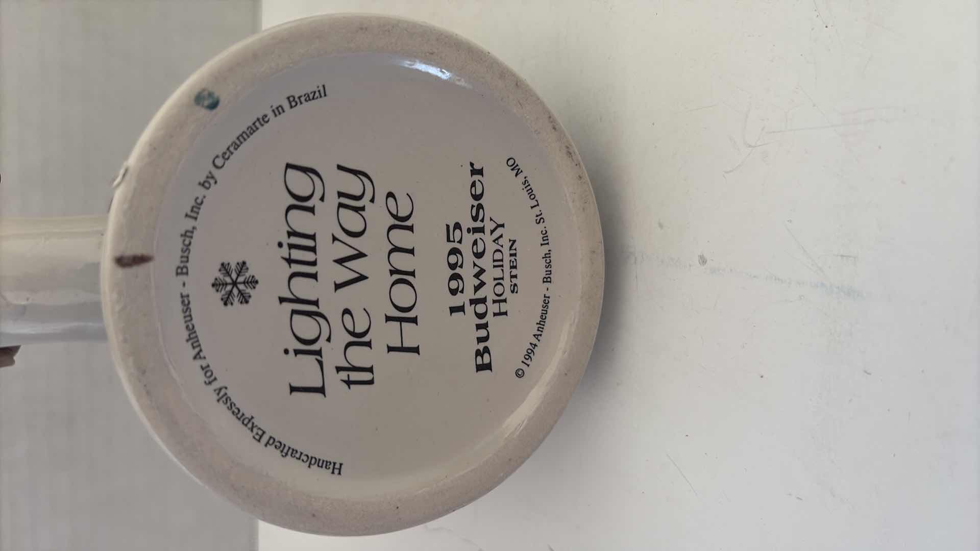 Photo 1 of 1995 BUDWEISER HOLIDAY STEIN “LIGHTING THE WAY HOME “