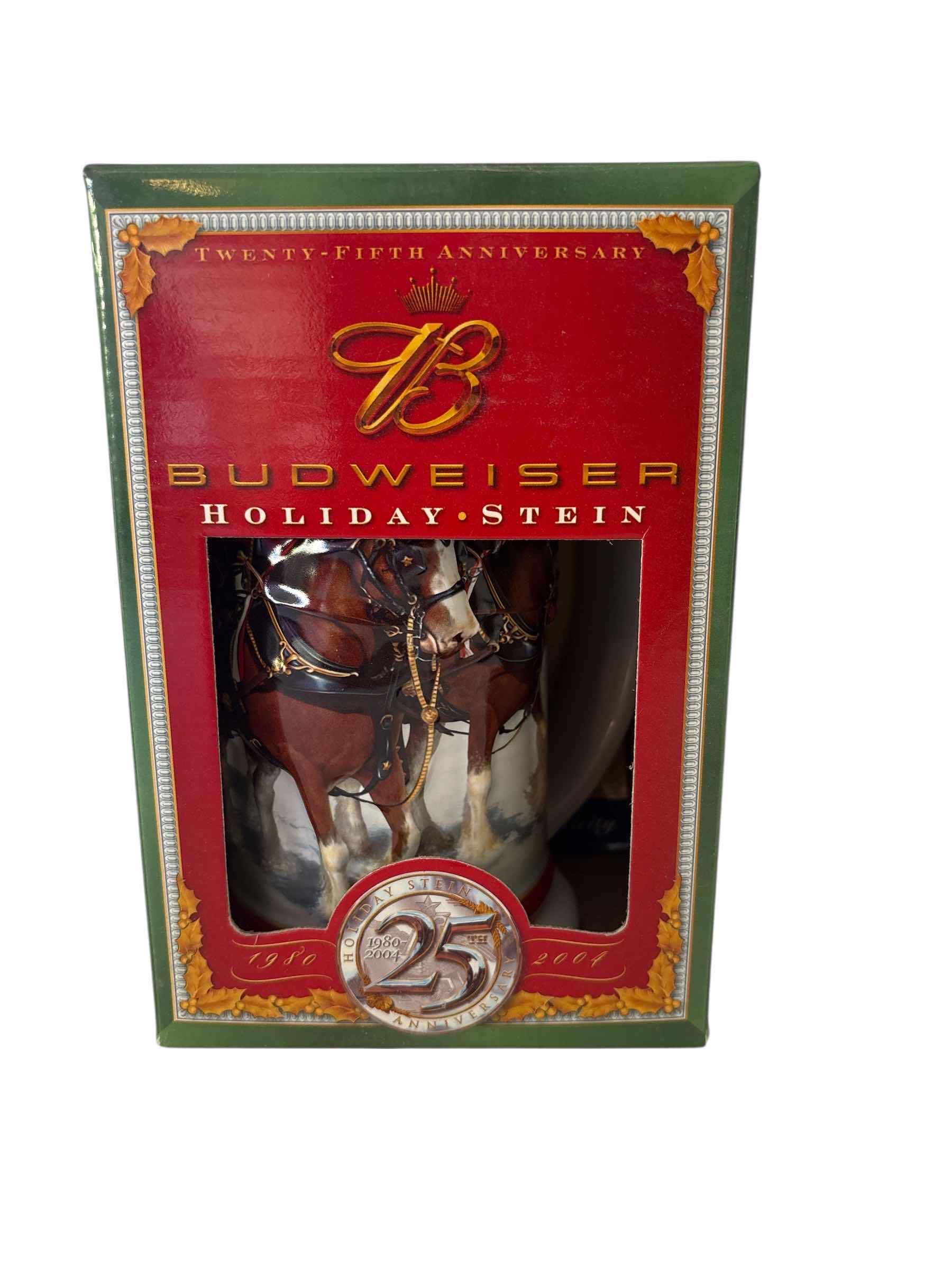 Photo 1 of BUDWEISER HOLIDAY STEIN 1980 -2004 25TH ANNIVERSARY