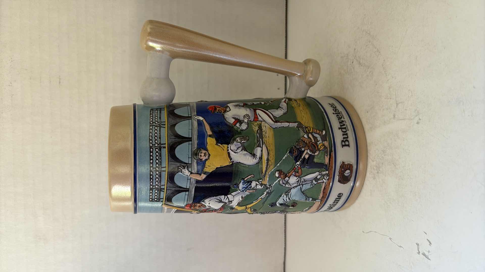 Photo 1 of BUDWEISER SALUTES “AMERICAS FAVORITE PASTTIME” STEIN IN ORIGINAL BOX