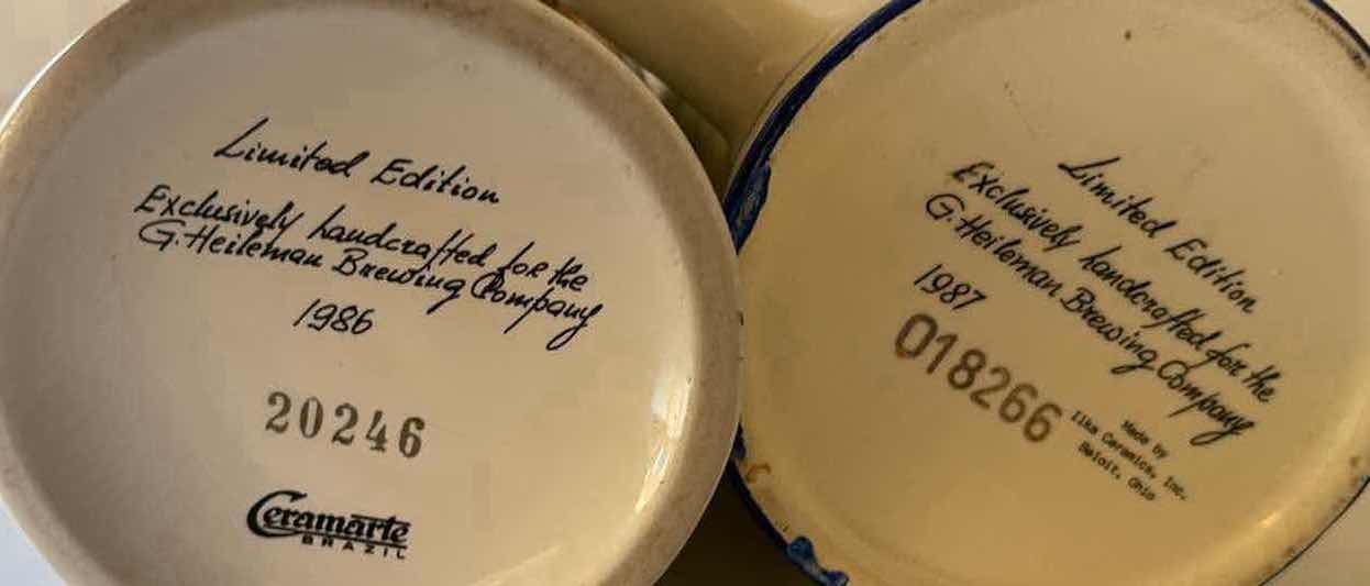 Photo 1 of HEILEMANS OLD STYLE BEER STEINS