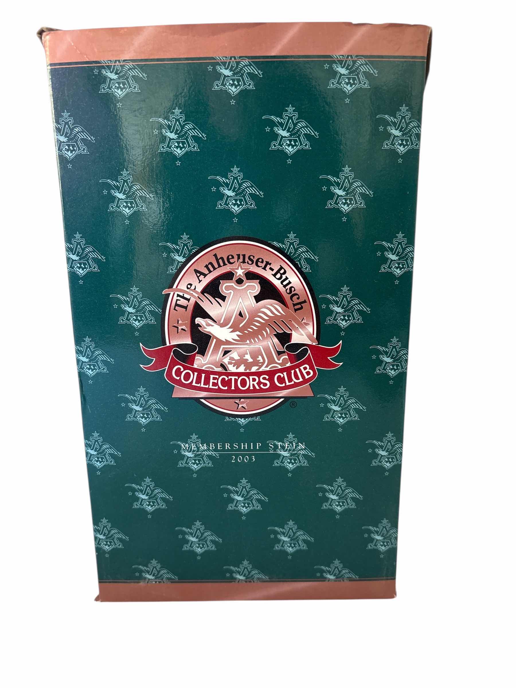 Photo 1 of 2003 ANHEUSER BUSCH COLLECTORS CLUB STEIN “HISTORICAL ADVERTISING 1936” COA