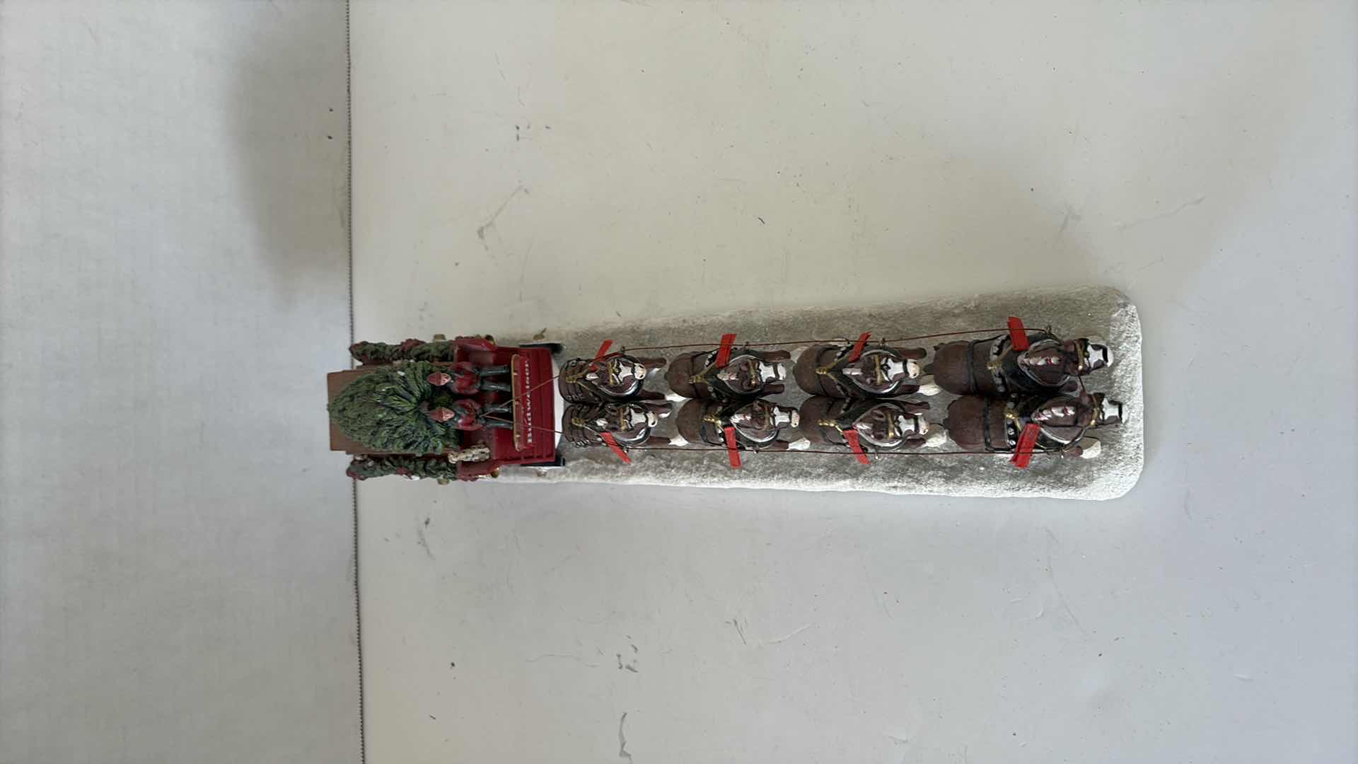 Photo 1 of HAWTHORNE VILLAGE ANHEUSER BUSCH BUDWEISER HOLIDAY CLYDESDALES MASTERPIECE SCULPTURE 13”L