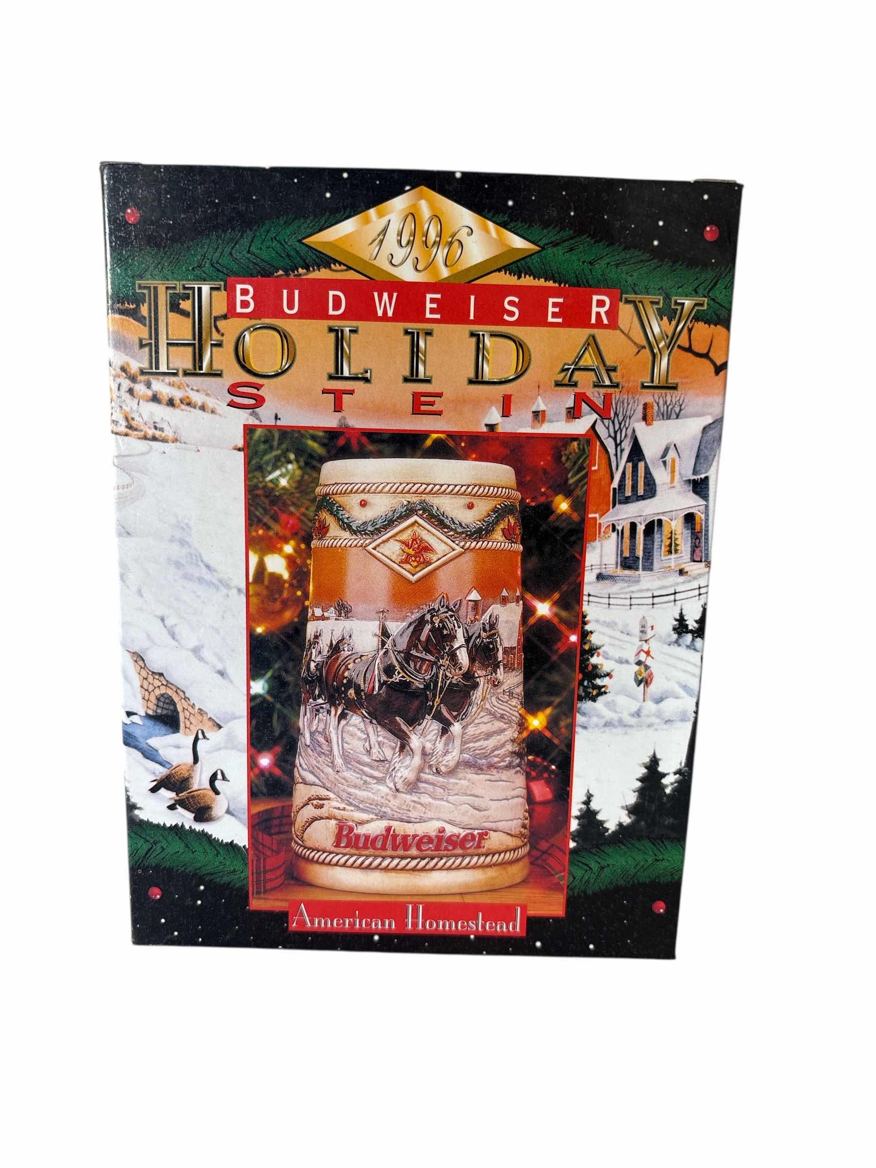 Photo 1 of 1996 BUDWEISER HOLIDAY STEIN “ AMERICAN HOMESTEAD”