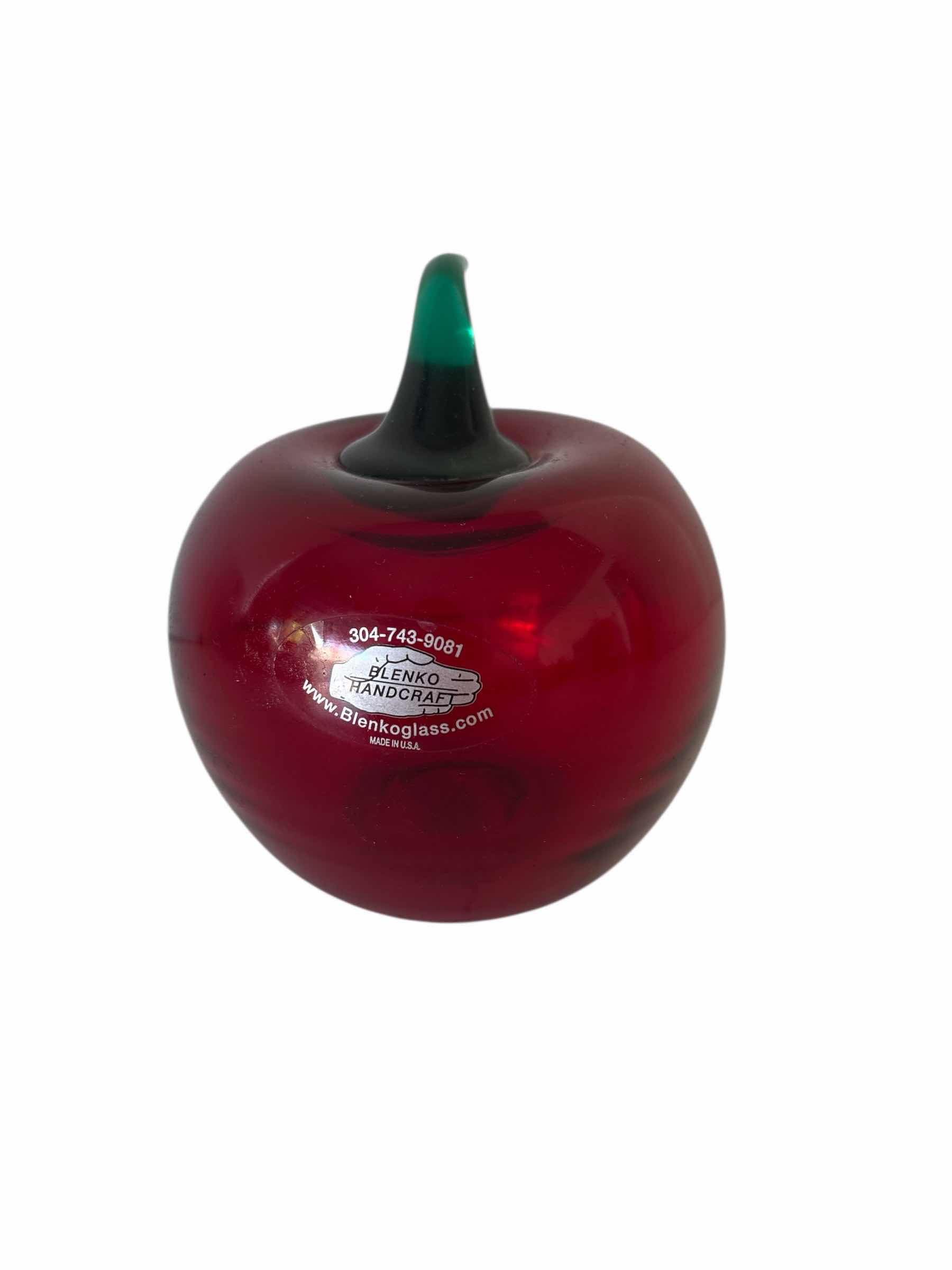 Photo 1 of BLENKO HANDCRAFTED GLASS APPLE 5”