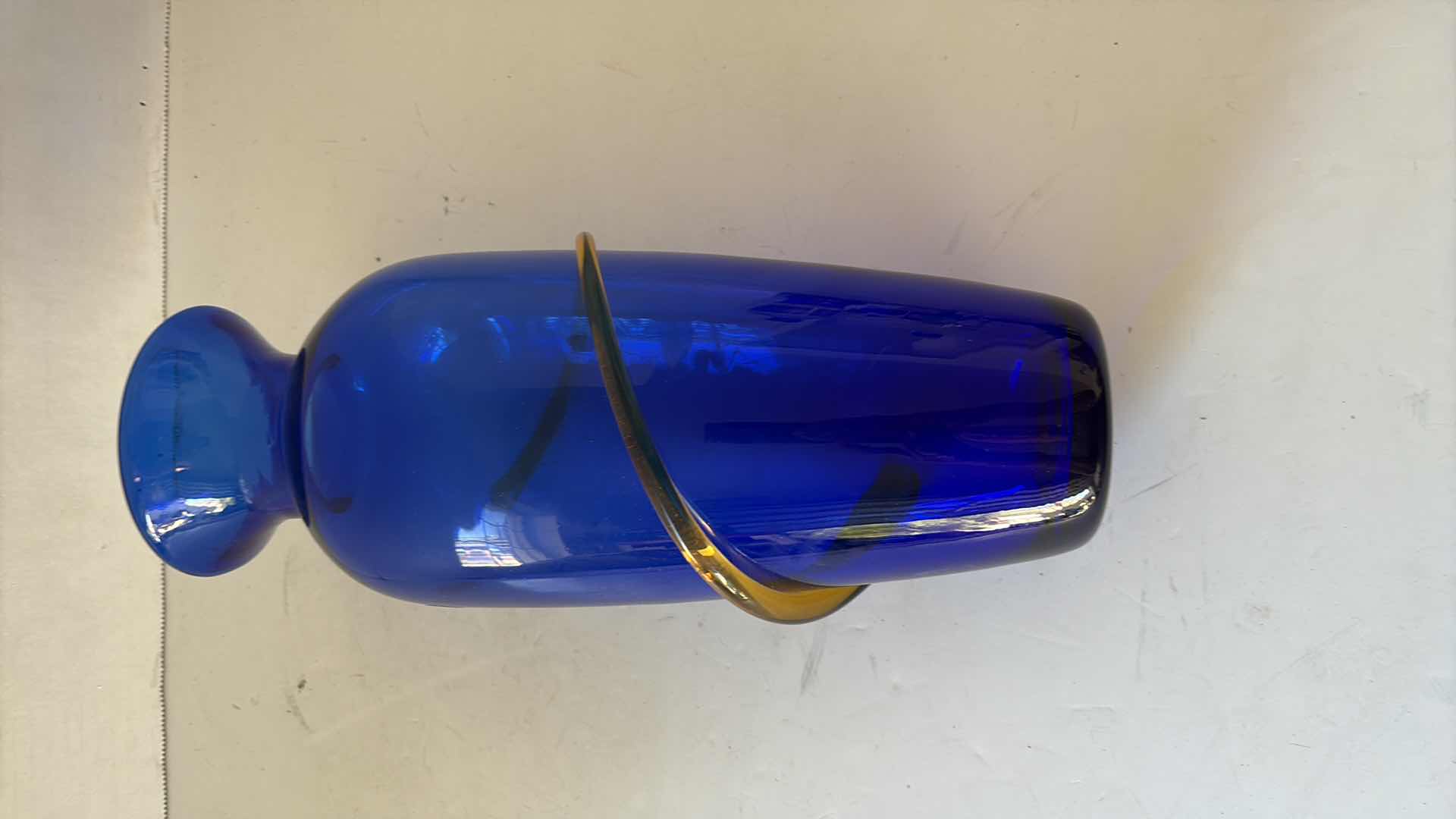 Photo 1 of BLENKO HANDCRAFTED COBALT BLUE GLASS VASE H12”