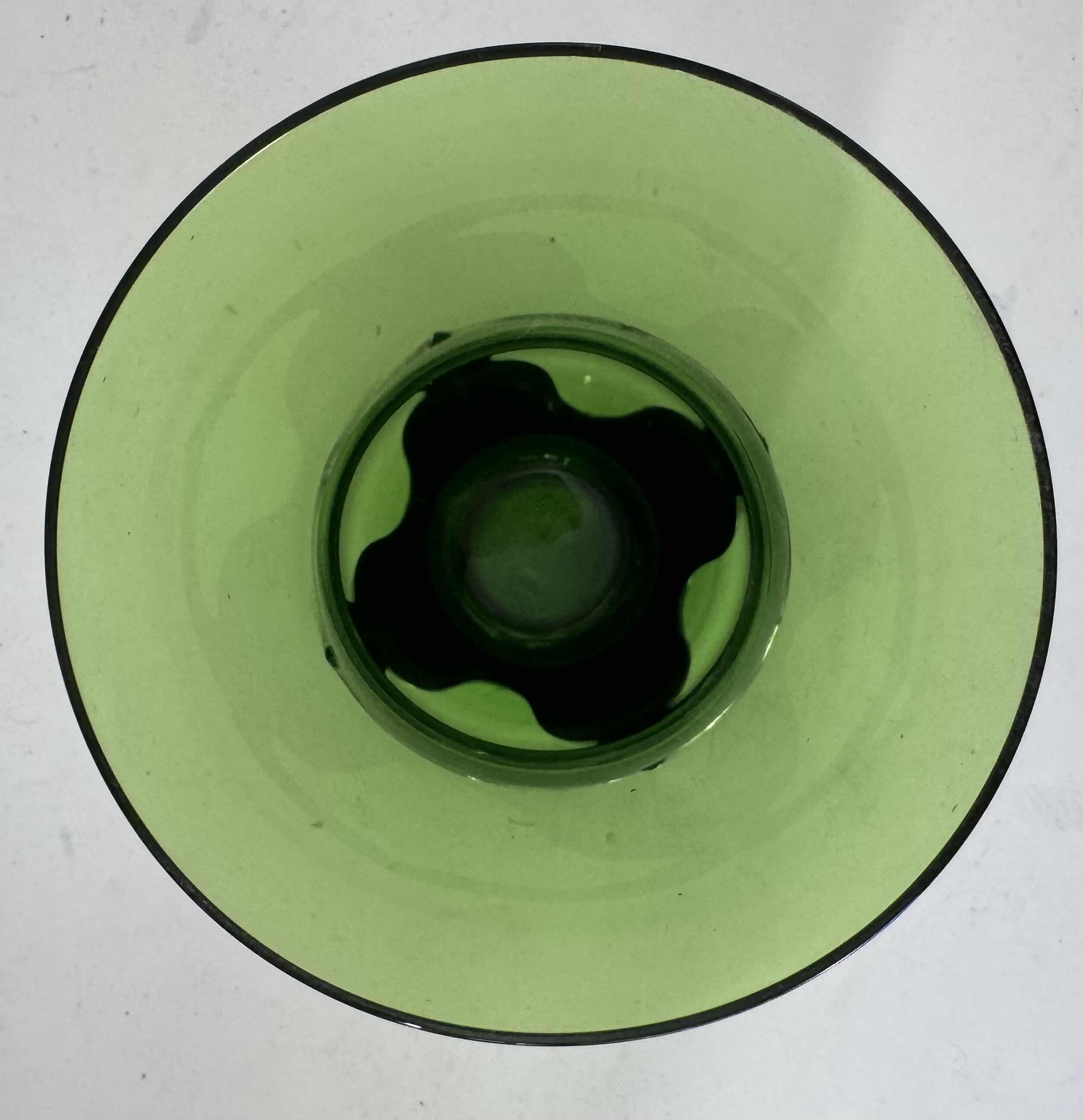 Photo 1 of 4- KROME KRAFT GLASSES GREEN W5.5” X H5”