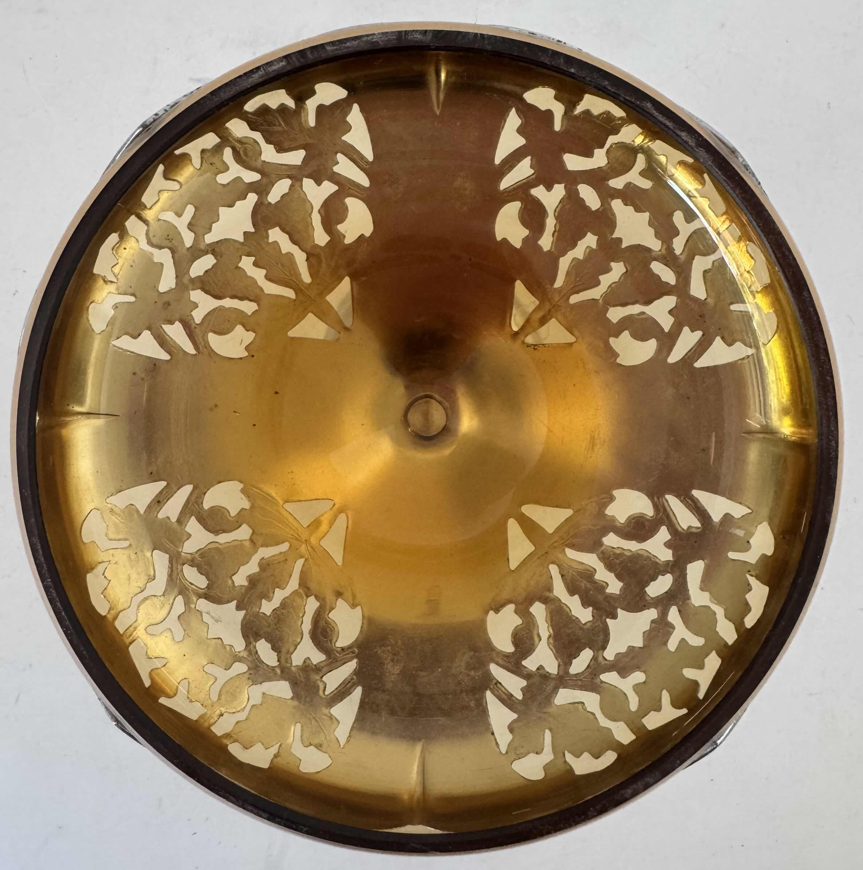 Photo 1 of KROME KRAFT GLASS CHALICE AMBER W5.5” X H5.5”